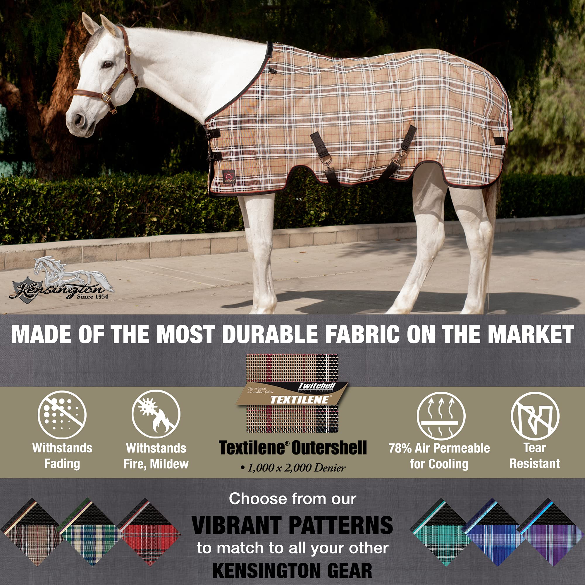 Kensington Breathable and UV Protective Sheet SureFit All Season Protection for Horse - 90, Deluxe Black