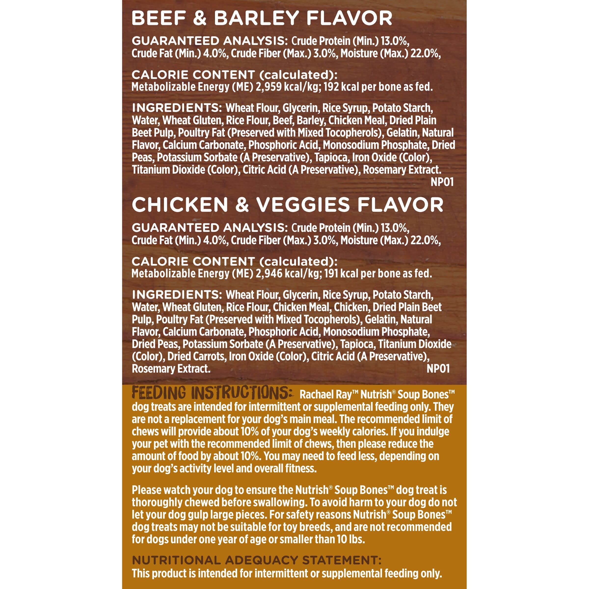 Nutrish Rachael Ray Soup Bones Long Lasting Dog Chews Variety Pack, 22 Count (Pack of 1)
