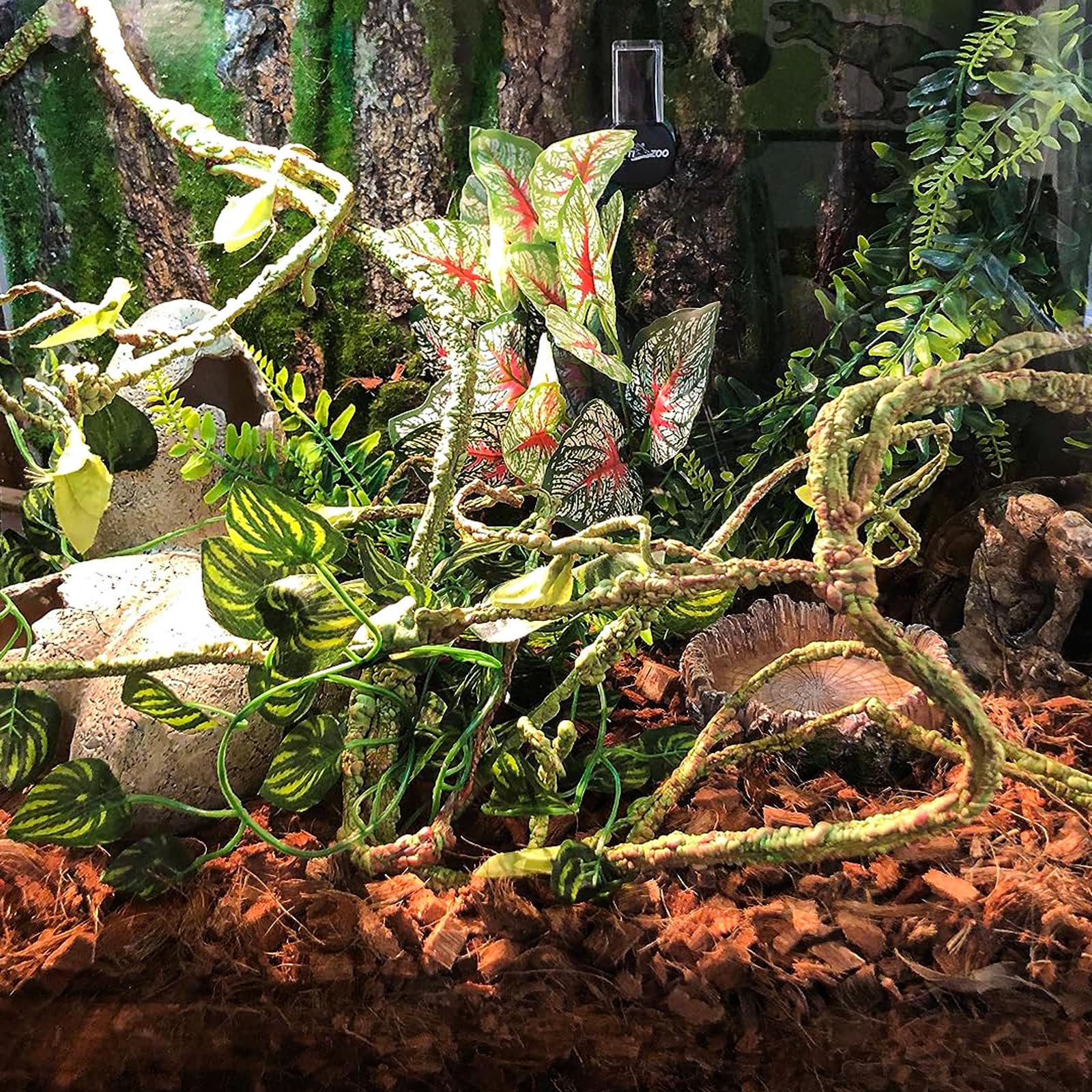 Hercocci Reptile Plants, Terrarium Hanging Plant Climbing Vines Reptile Hide Leopard Gecko Tank Accessories, Terrarium Decoratio