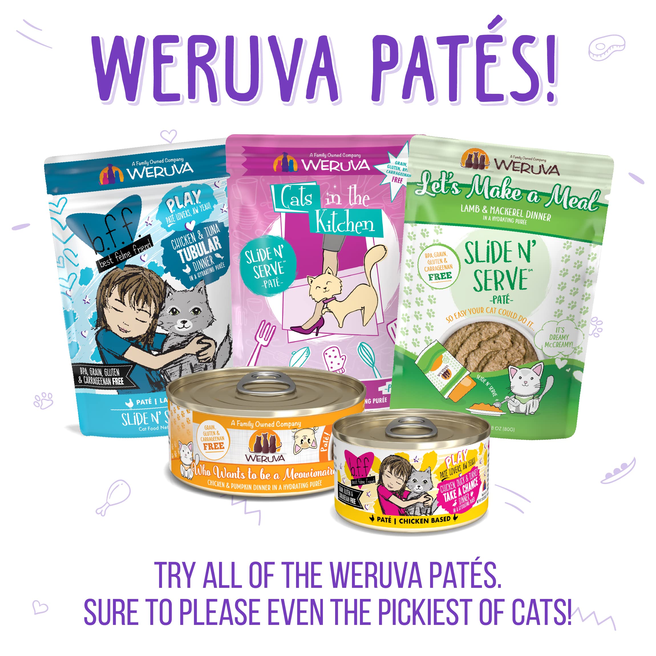 Weruva Wet Cat Food, Meal or No Deal with Chicken and Beef Pate, 5.5oz Can, Pack of 8