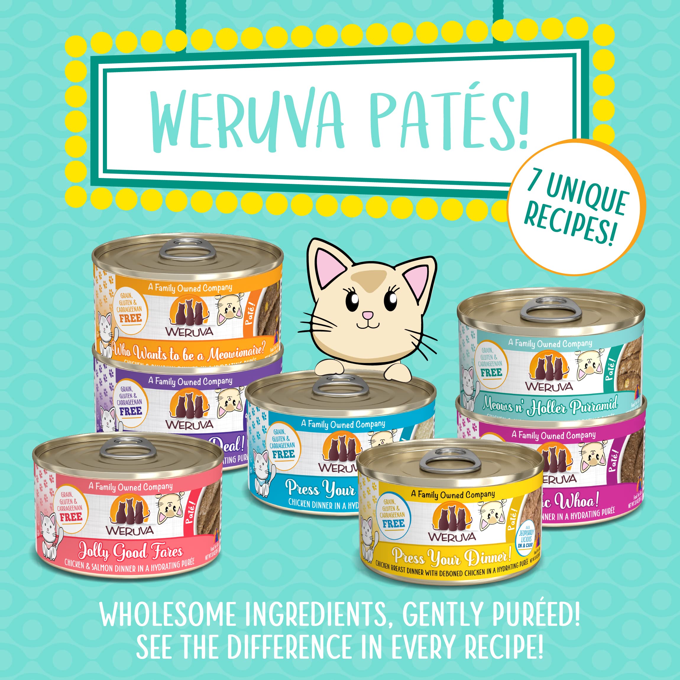 Weruva Wet Cat Food, Meows n Holler PurrAmid with Chicken and Shrimp Pate, 3oz Can, Pack of 12