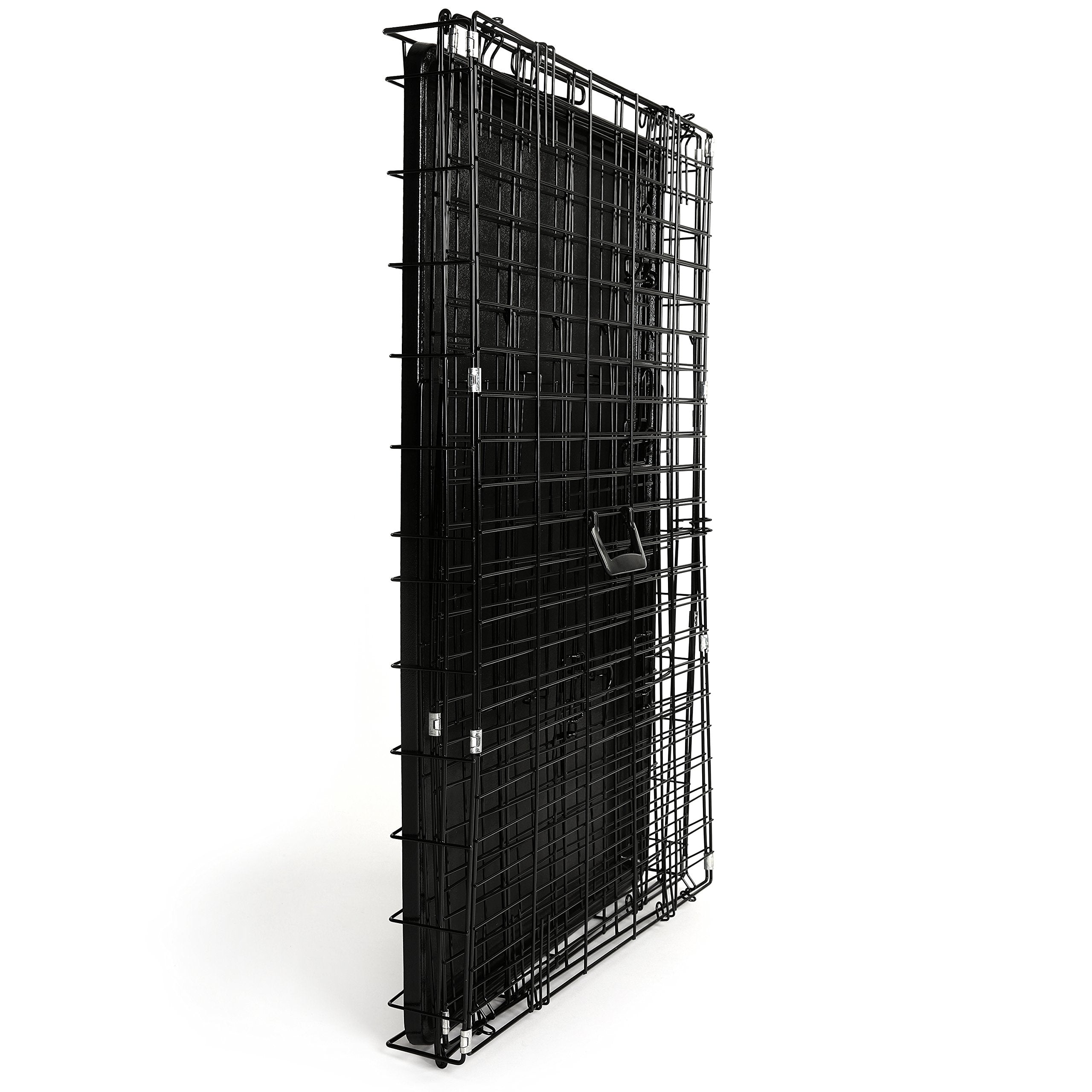 Tresko Dog Cage 107 X 71 X 77 Cm Foldable With 2 Doors Transport Cage Car Dog Box With Base Tray Transport Box Wire Cage