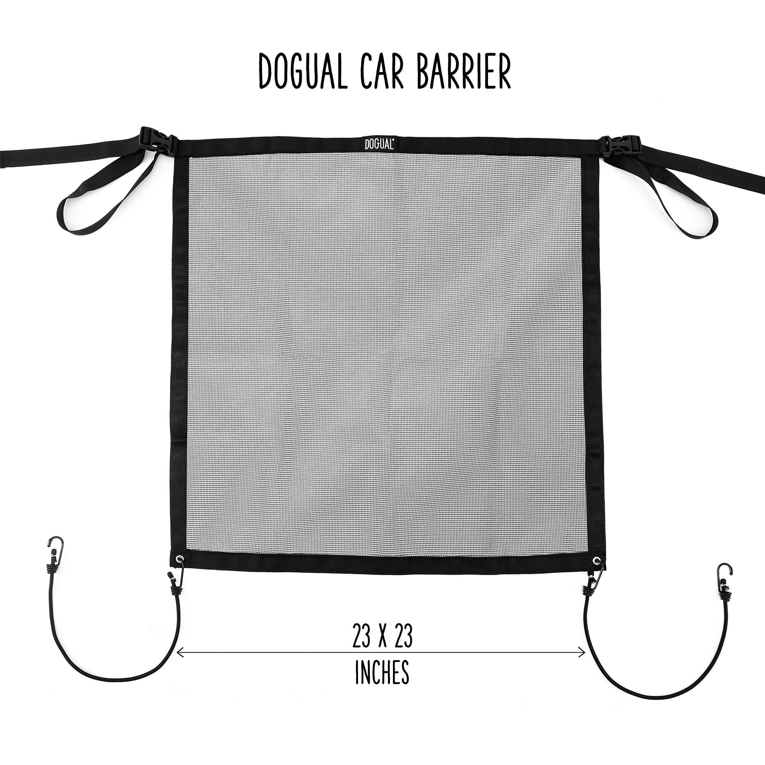DOGUAL Dog Car Net Barrier - Universal Fit, Sturdy Mesh, Easy to Install, 23"x23", Black
