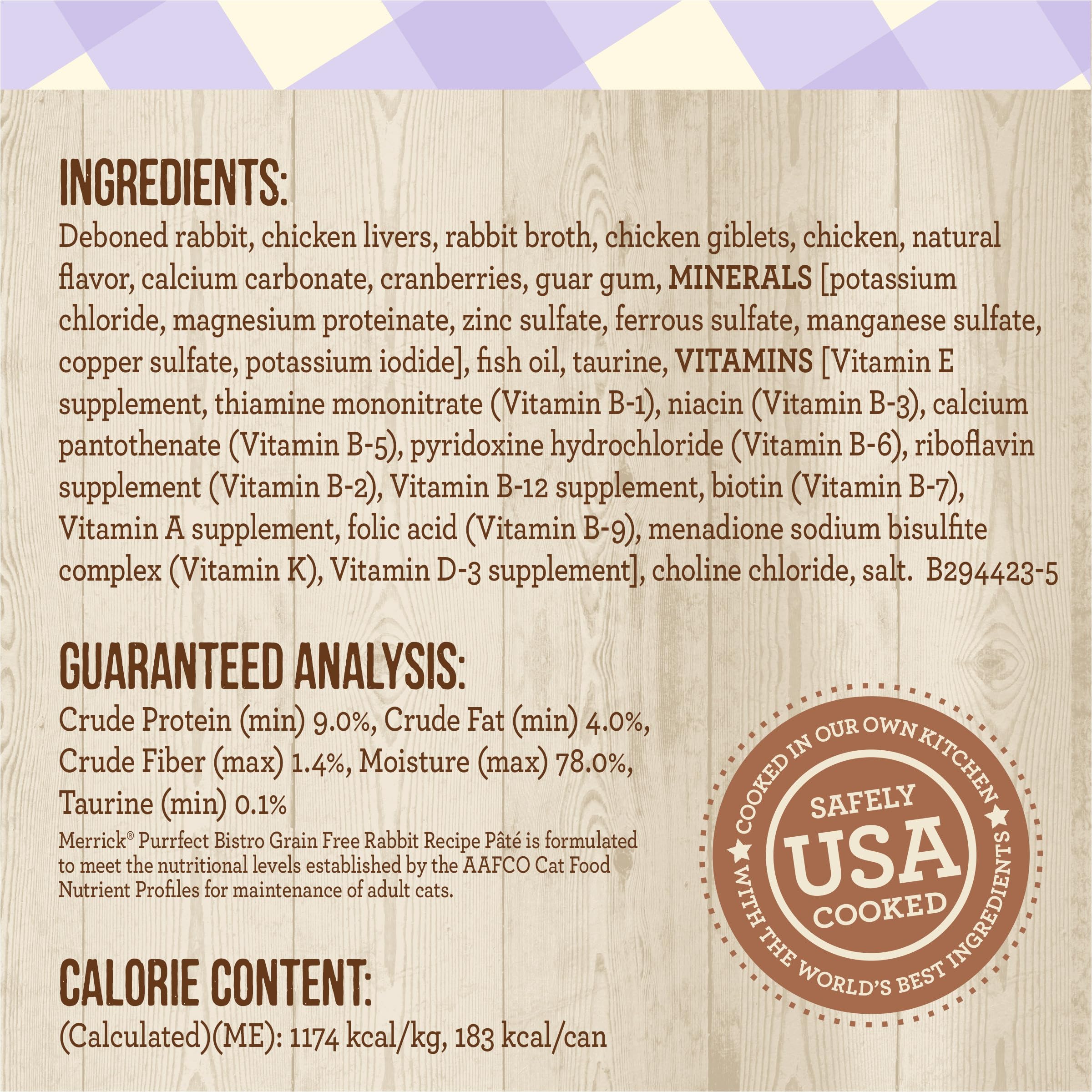 Merrick Purrfect Bistro Grain Free Wet Cat Food, Rabbit Recipe, 5.5 oz Cans, Pack of 24