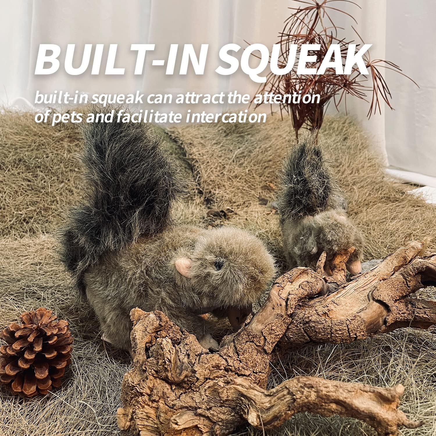 All For Paws Classic Squirrel Pet Toys, Small
