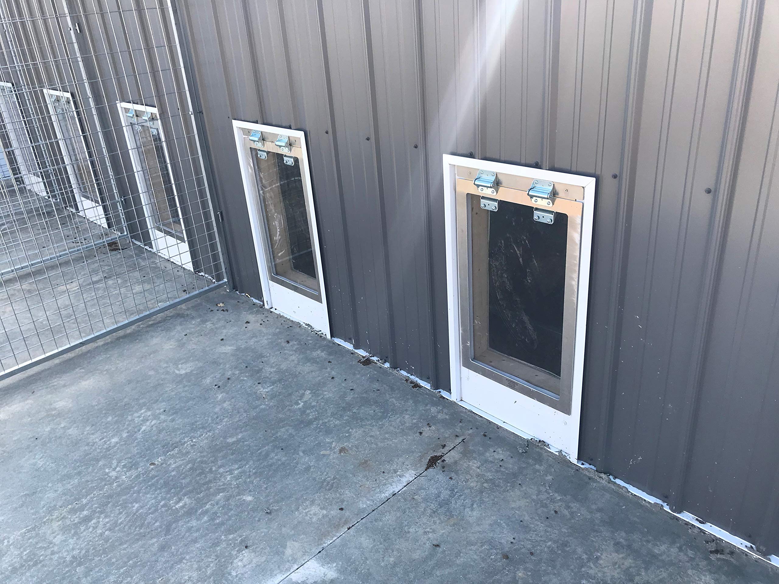 Gun Dog House Door | Heavy Duty Dog Door | Chew Proof, Weather Tight, Energy Efficient | Metal Dog Door | Dog Size 20-120 Lbs |