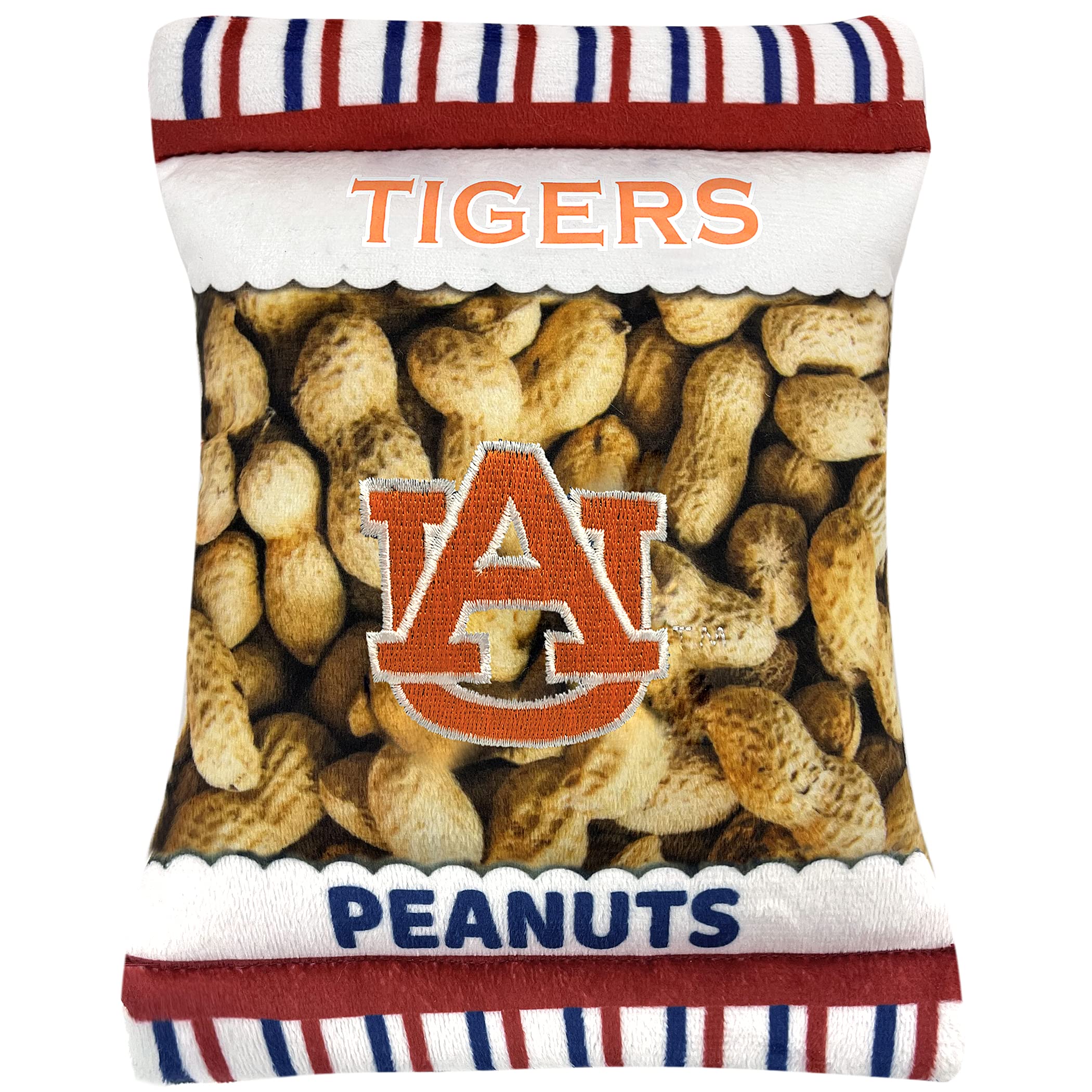 Pets First Ncaa Auburn Tigers Crinkle Fine Plush Dog & Cat Squeak Toy- Cutest Stadium Peanuts Snack Toy For Dogs & Cats With Inn