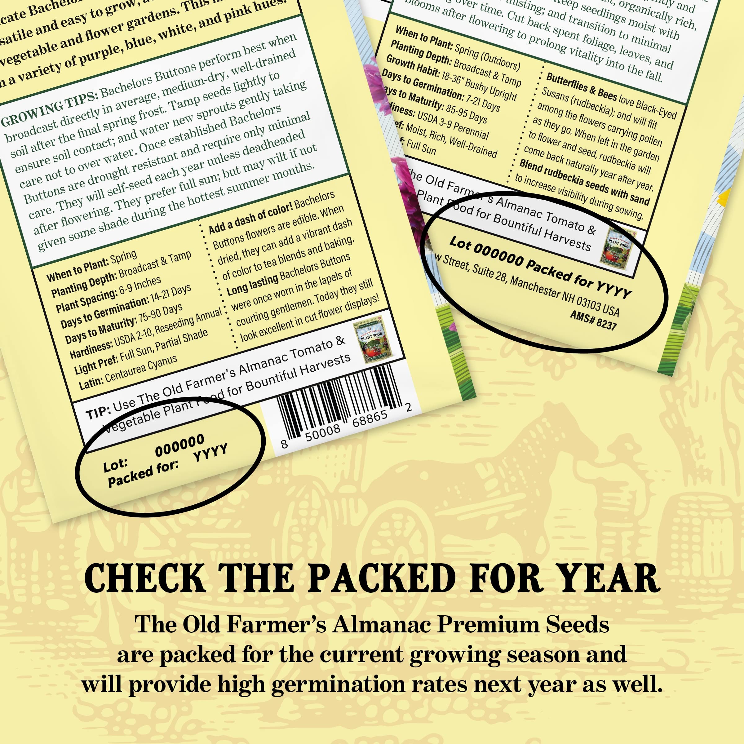 The Old Farmer's Almanac Poppy Seeds - Non-GMO, Open Pollinated, Approx 5000 Seeds, Small Size, Red Color