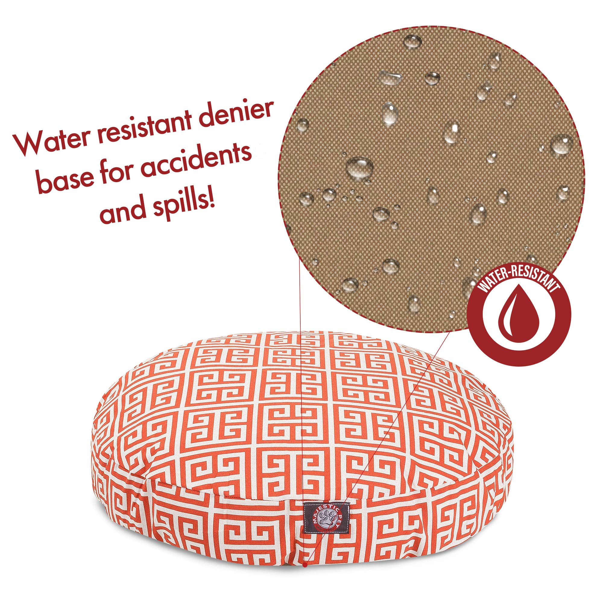 Orange Towers Medium Round Indoor Outdoor Pet Dog Bed With Removable Washable Cover By Majestic Pet Products