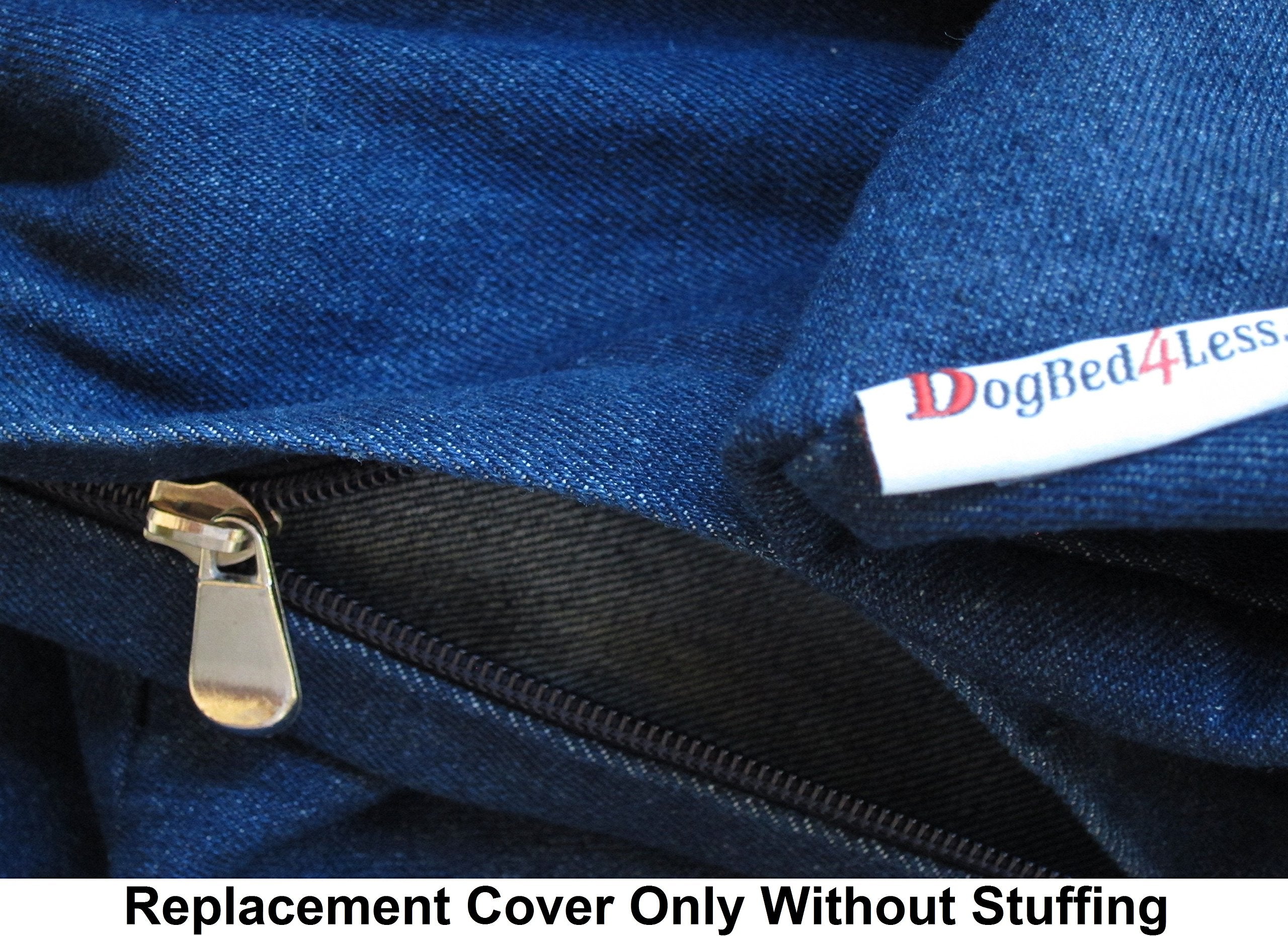 Dogbed4less Extra Large Denim Dog Bed Cover - 47"x29"x4" Navy Blue Replacement Duvet Cover