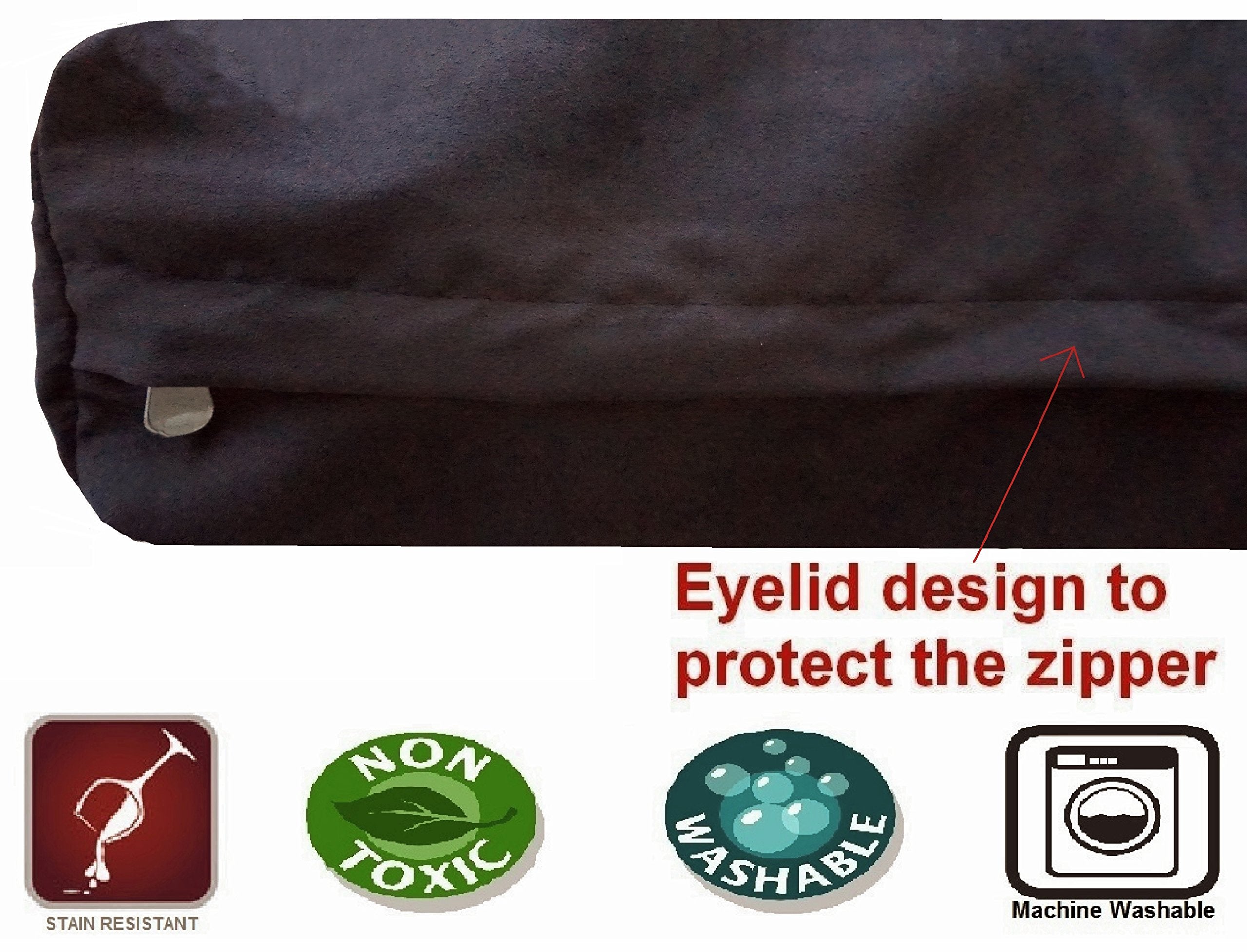 Dogbed4Less Waterproof Orthopedic Cooling Memory Dog Bed For Large And Extra Large Dogs, Suede Espresso Color, Jumbo 55X47X4 Inches