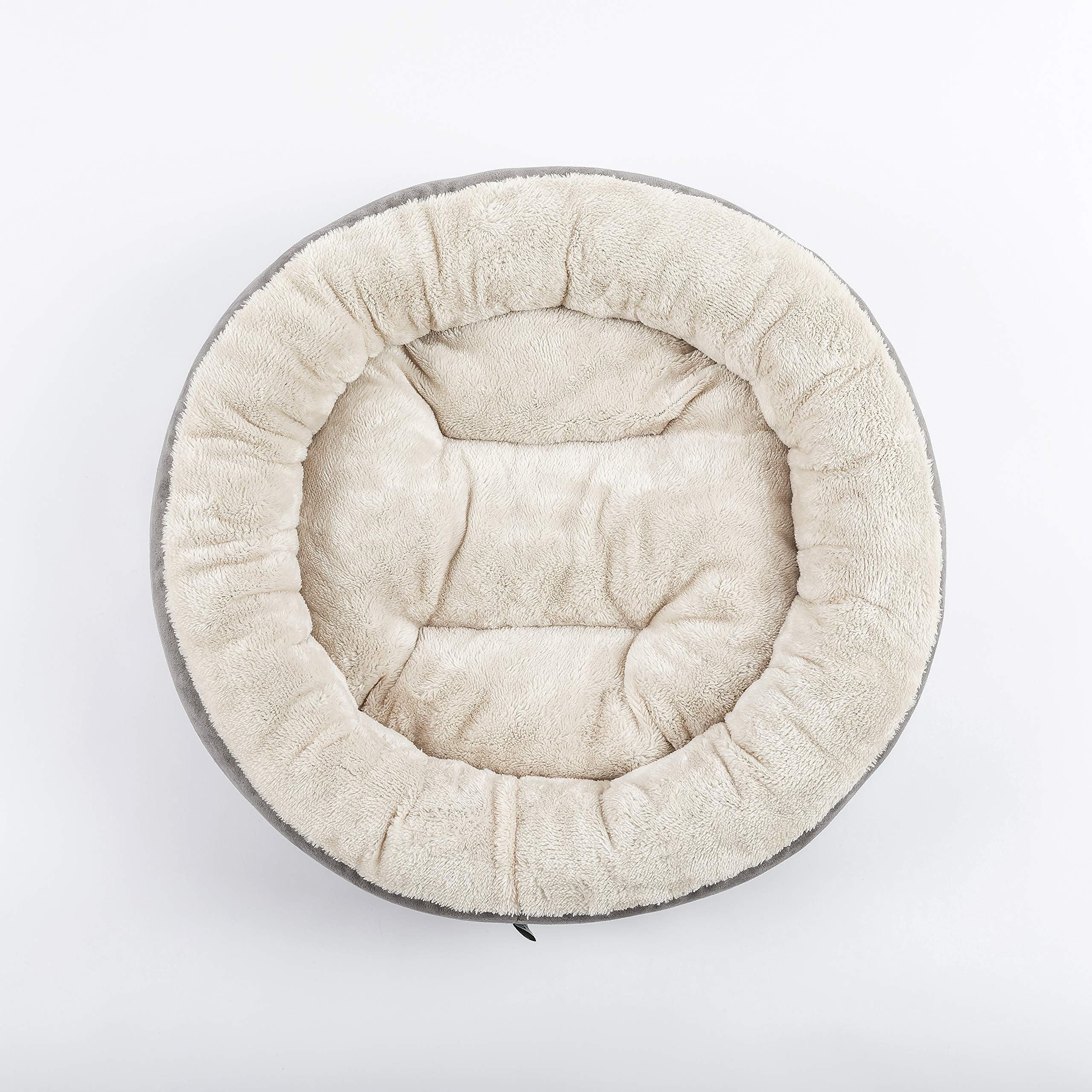 Love'S Cabin Round Donut Cat And Dog Cushion Bed, 20In Bed For Cats Or Small Dogs, Anti-Slip & Water-Resistant Bottom, Super Soft Durable Fabric Pet Beds, Washable Luxury Cat & Dog Bed Gray