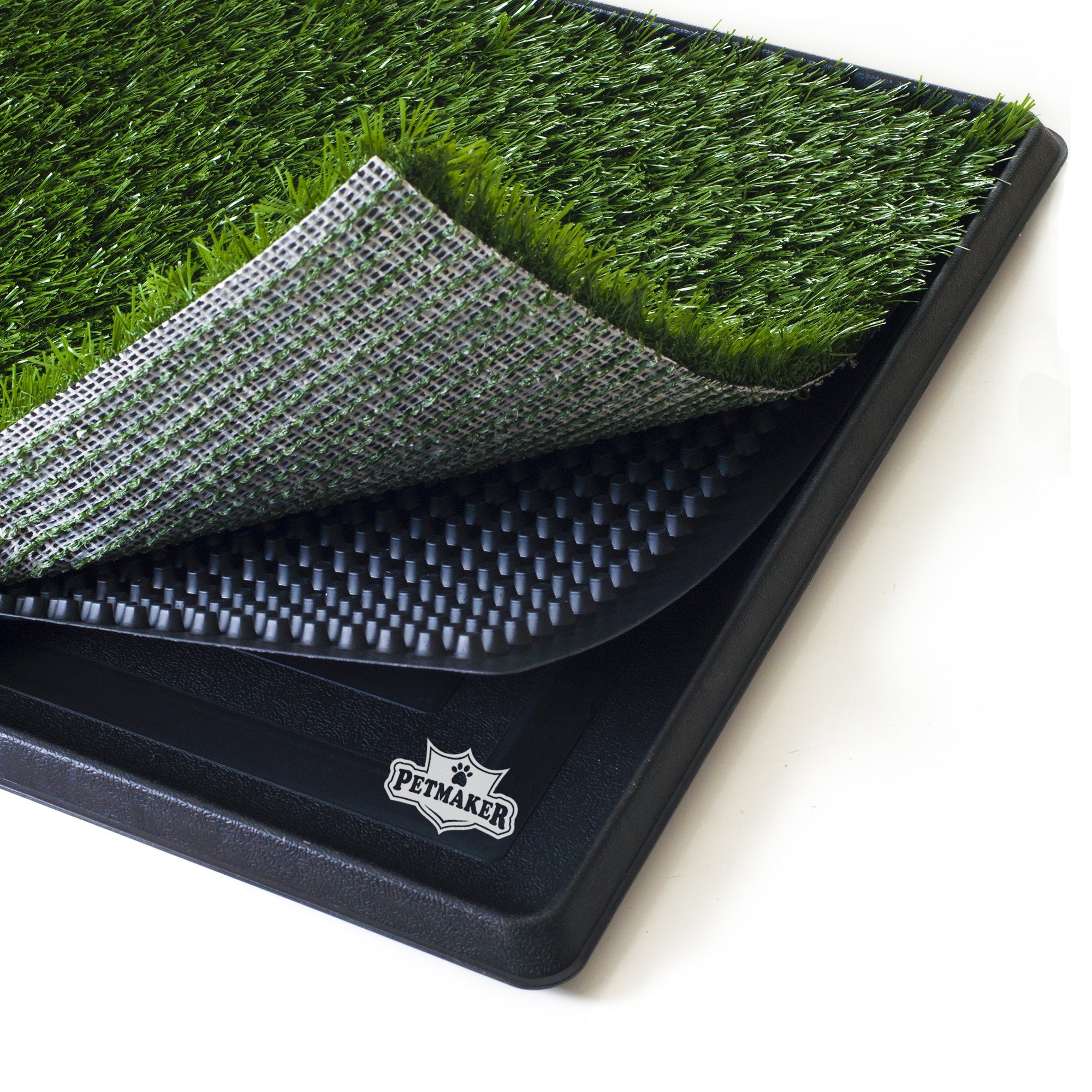 Artificial Grass Puppy Pee Pad For Dogs And Small Pets - 16X20 Reusable 3-Layer Training Potty Pad With Tray - Dog Housebreaking