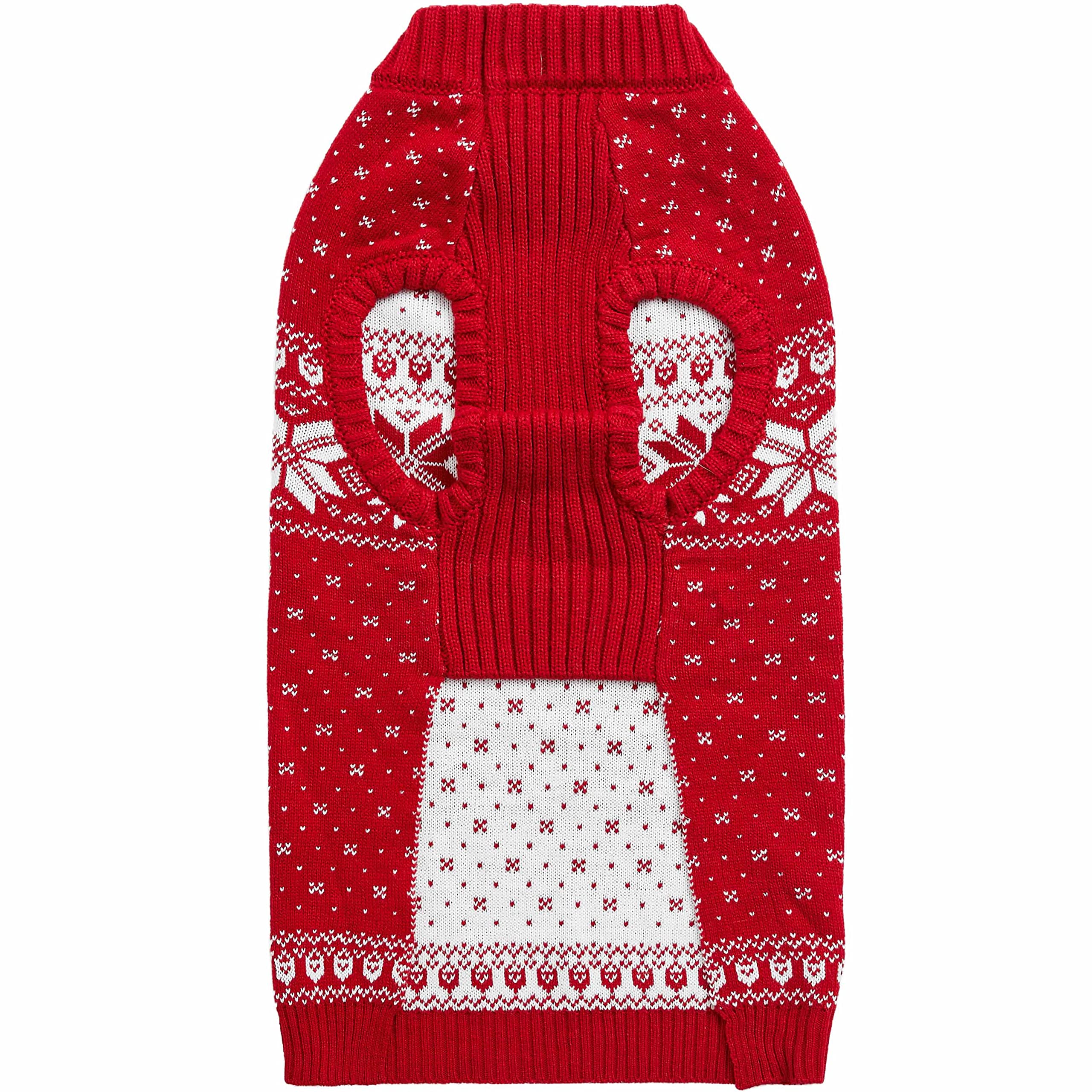 Blueberry Pet Christmas Snowflakes Holiday Festive Pullover Dog Sweater, Back Length 22', Pack Of 1 Clothes For Dogs