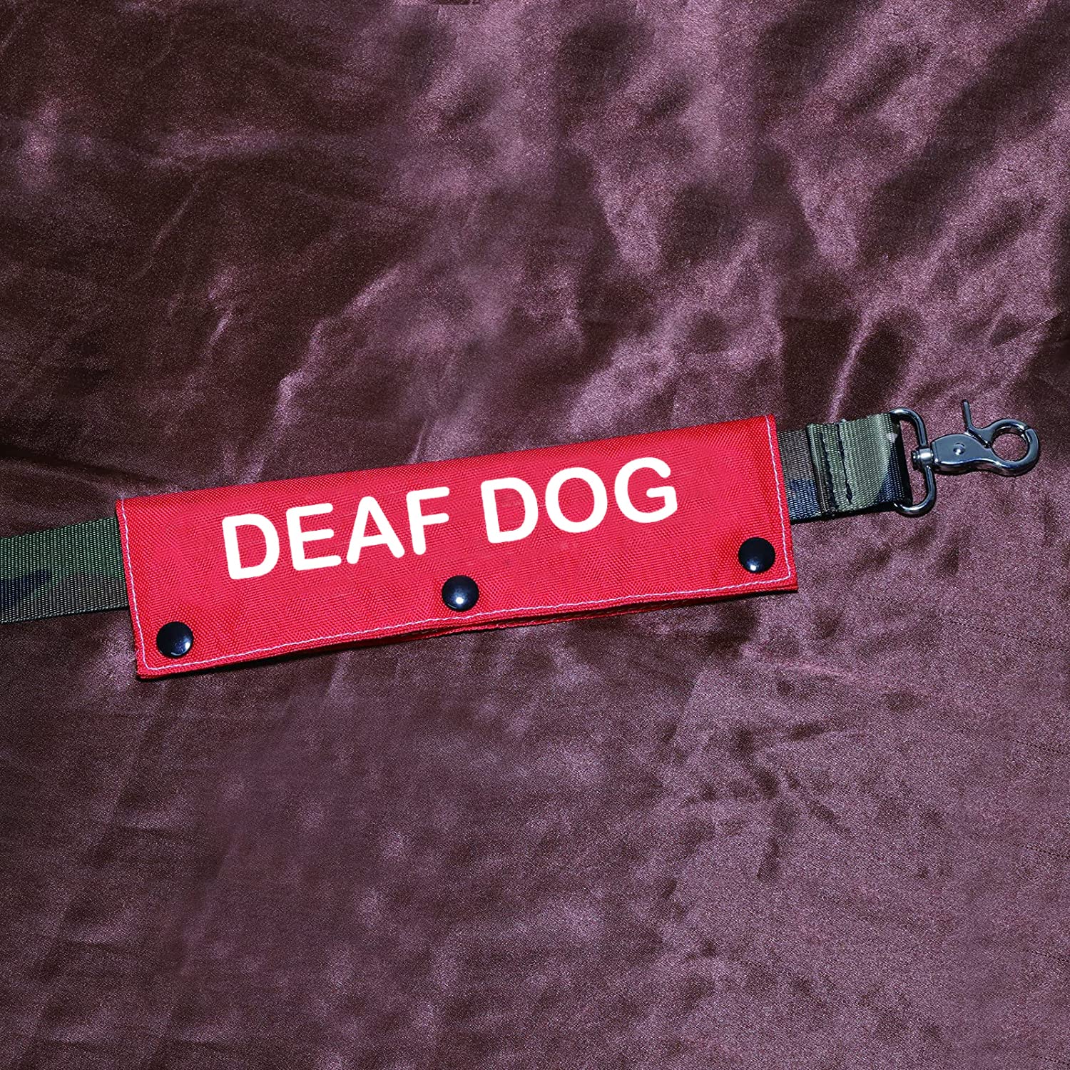Hearing Impairment Dog Leash Sleeve Deaf Dog Dog Leash Wrap Wrap Alert Hanging Id Patch Tag Pet Birthday Gift(Deaf Dog-Sleeve)