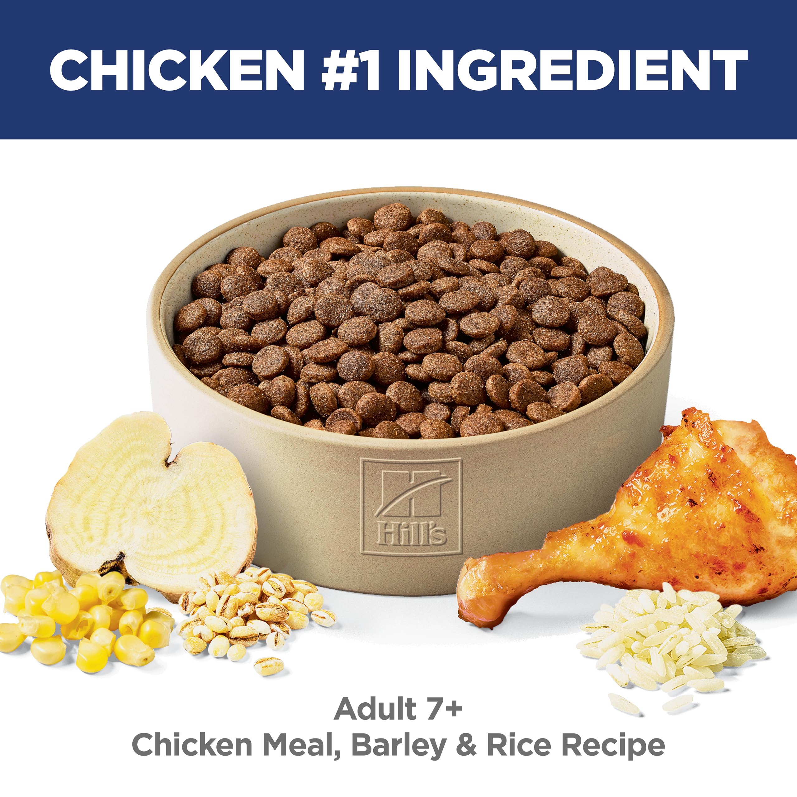 Hills Science Diet Senior 7+ Chicken Meal, Barley & Brown Rice Recipe Dry Dog Food, 15 lbs.