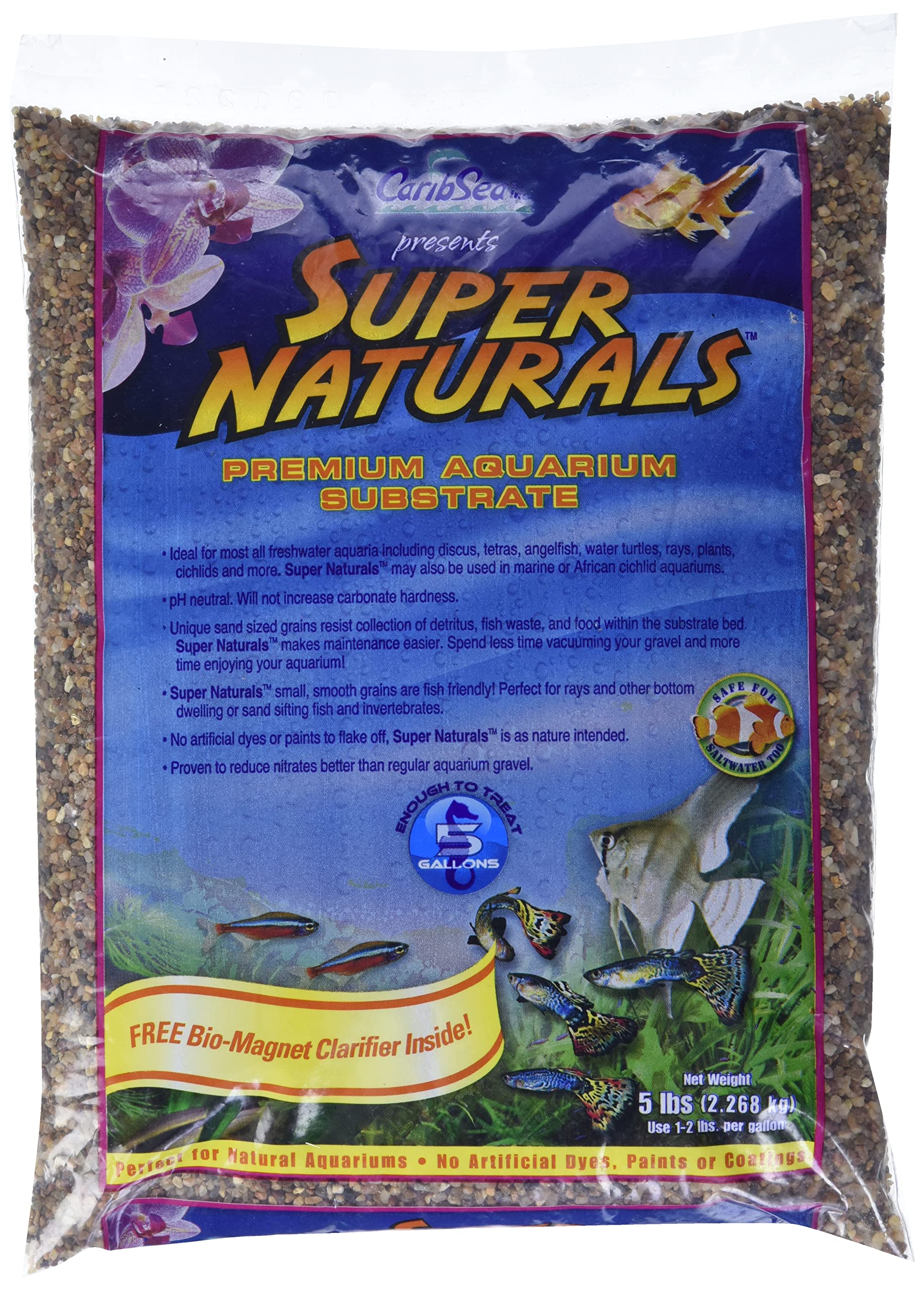 Carib Sea Acs05832 Super Natural Peace River Sand For Aquarium, 5-Pound