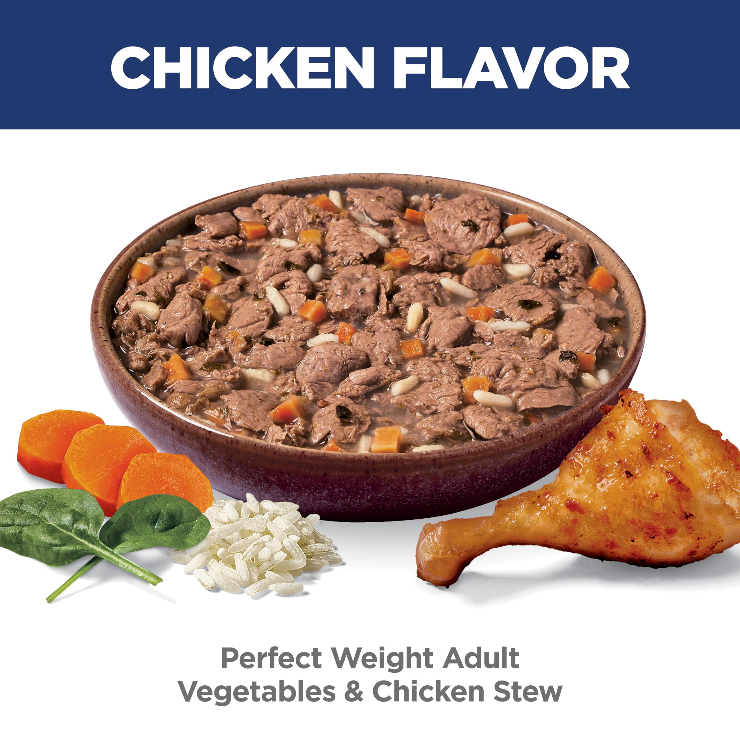 Hills Science Diet Perfect Weight, Adult 1-6, Weight Management Support, Wet Cat Food, Chicken & Vegetables Stew, 2.8 oz Pouch,