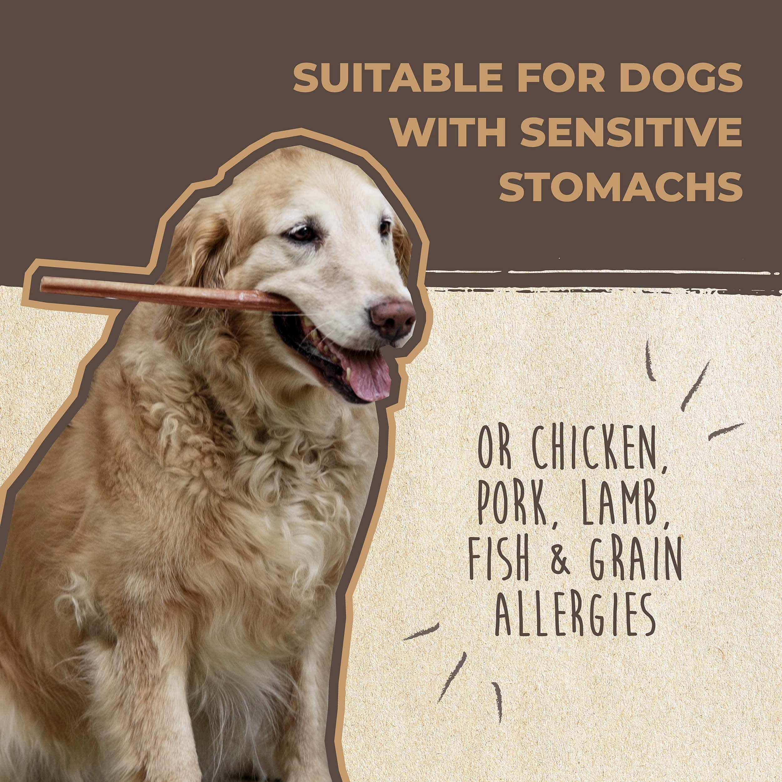 Mighty Paw Naturals Large Bully Sticks for Dogs, Protein Rich Dog Chews from Grass-Fed Beef | Thick Bully Sticks for Dental Heal