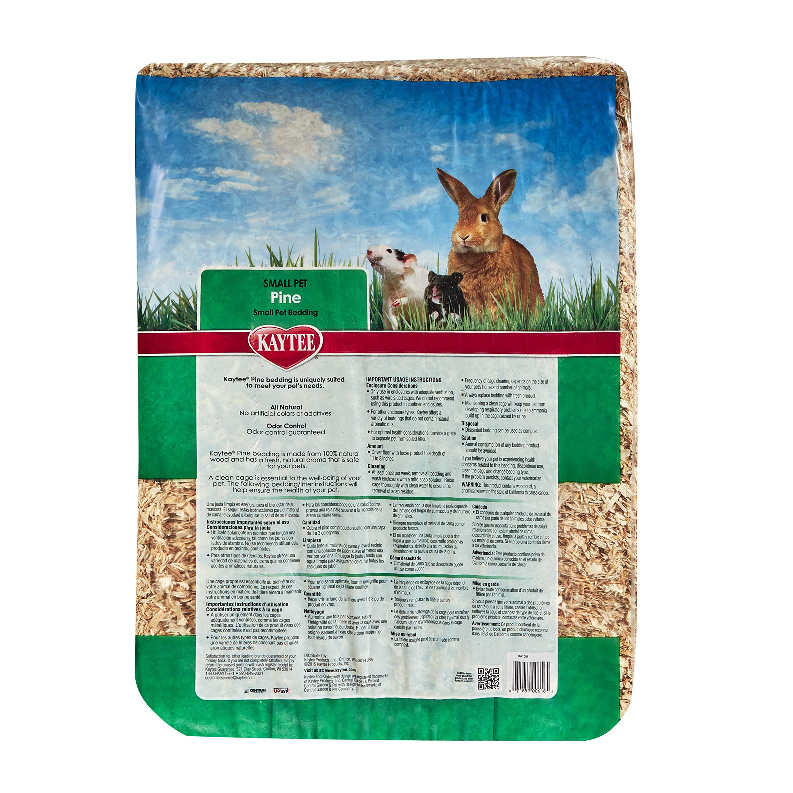 Kaytee Small Animal Pine Bedding For Pet Guinea Pigs, Rabbits, Hamsters, Gerbils, And Chinchillas, 113 Liter
