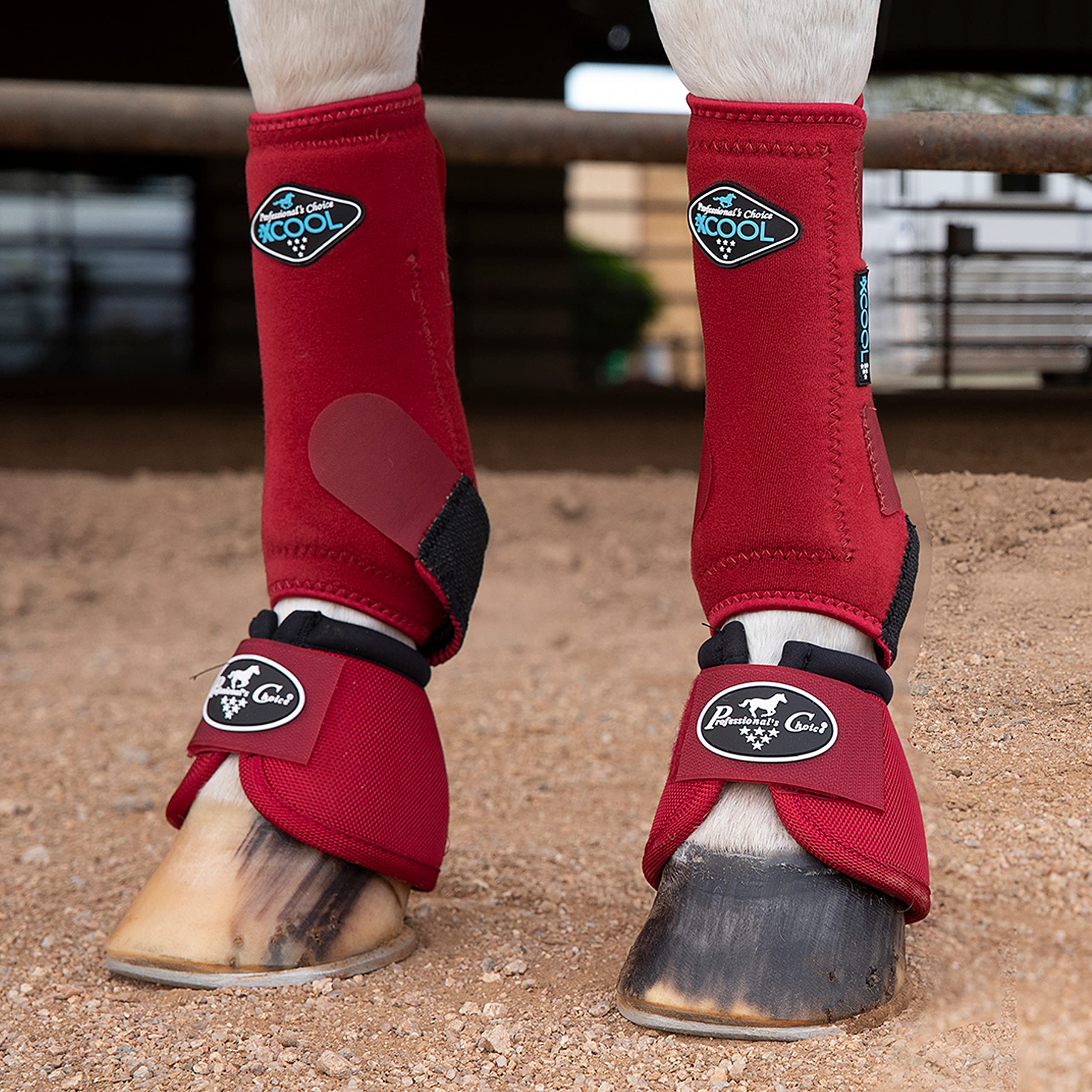Professionals Choice Equine Ballistic Hoof Overreach Bell Boot, Pair (X-Large, Crimson Red)