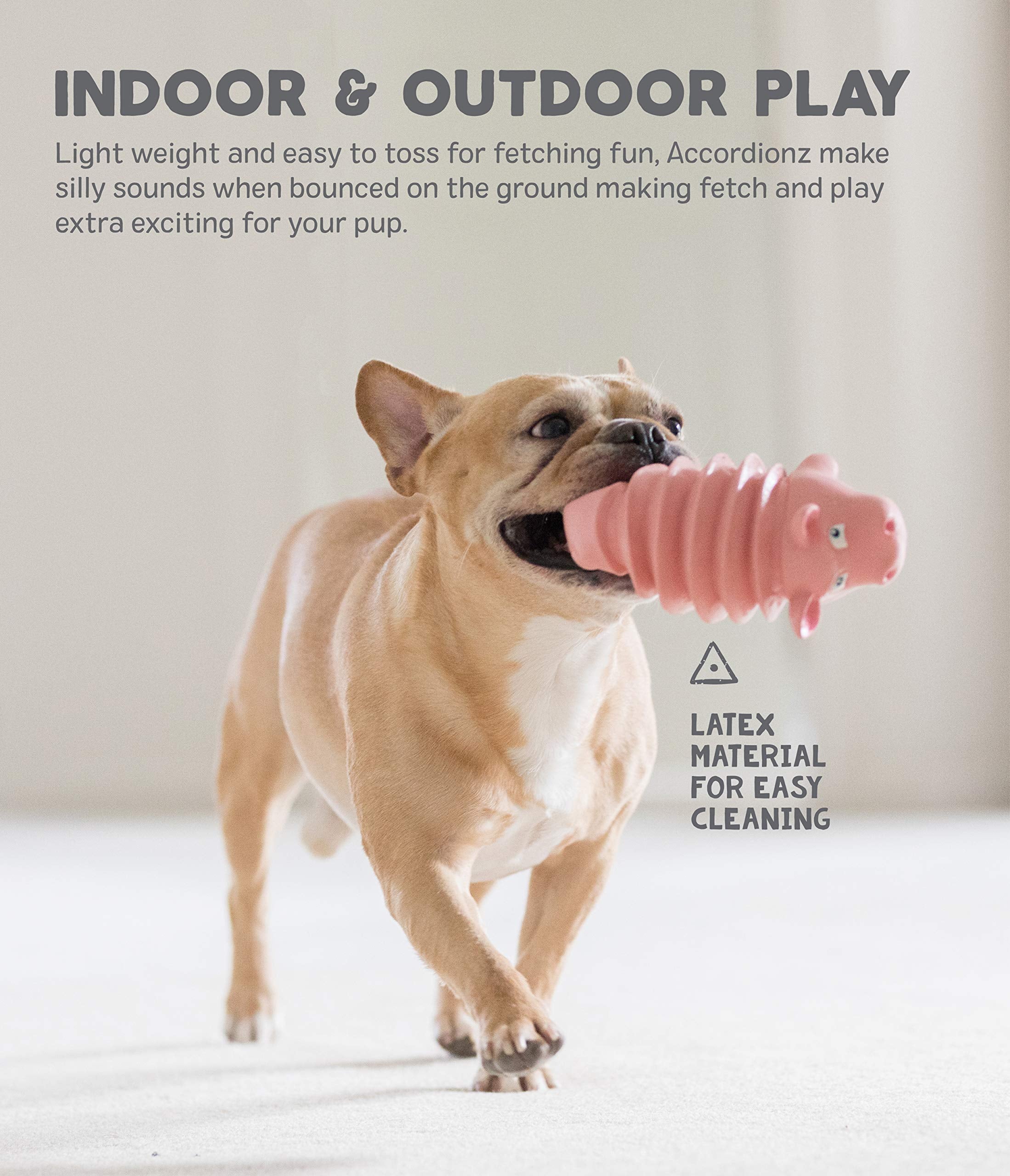Outward Hound Accordionz Squeaking Dog Toy - Latex Rubber Alligator, 1 Count, Model 68093