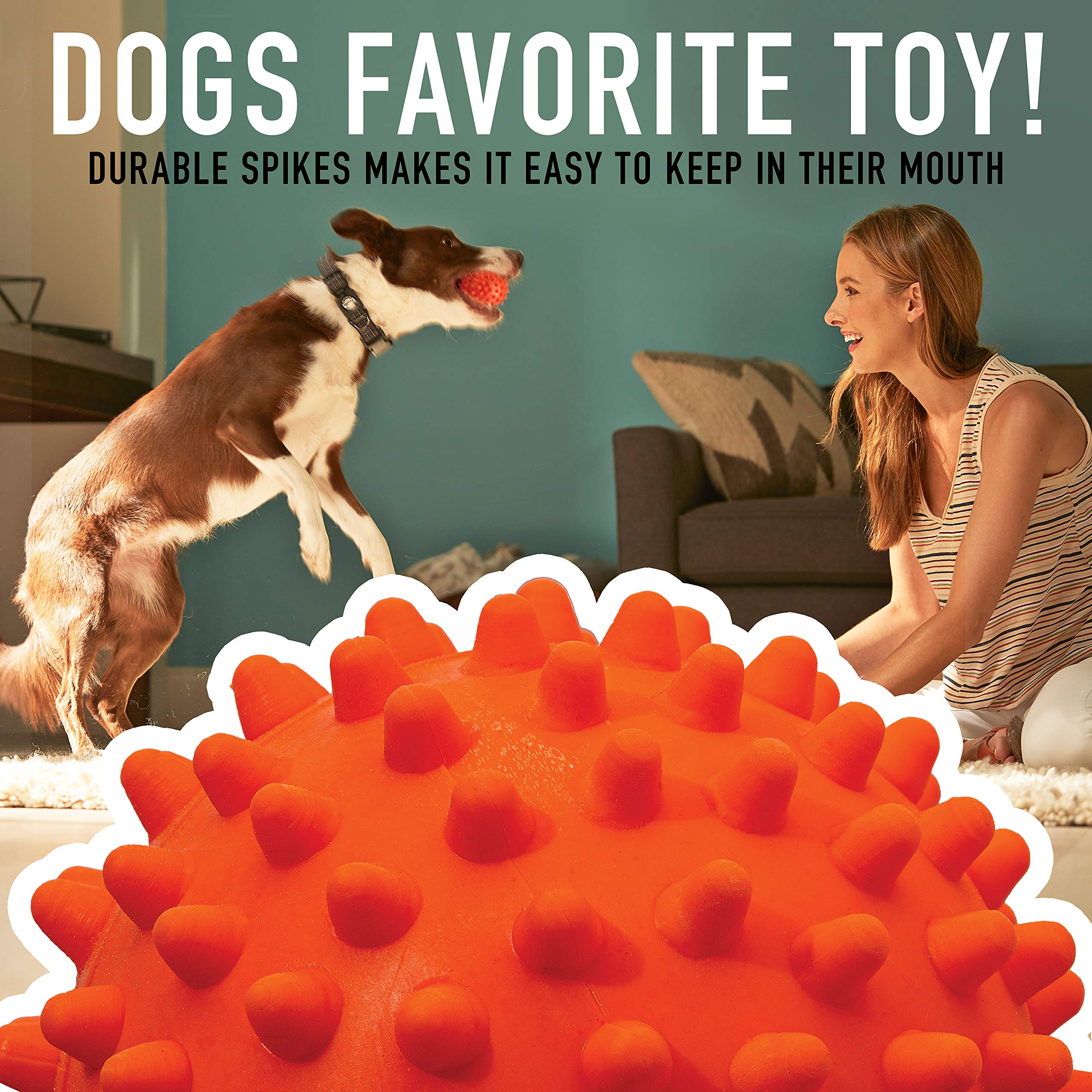 Franklin Pet Supply Co. Ready Set Fetch All Weather Ball - Launcher Ball - Slobber And Water Resistant,Orange