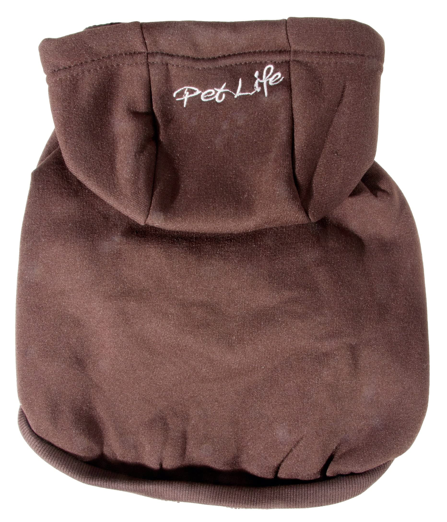 Pet Life Cotton Pet Hoodie Cocoa Brown Lg