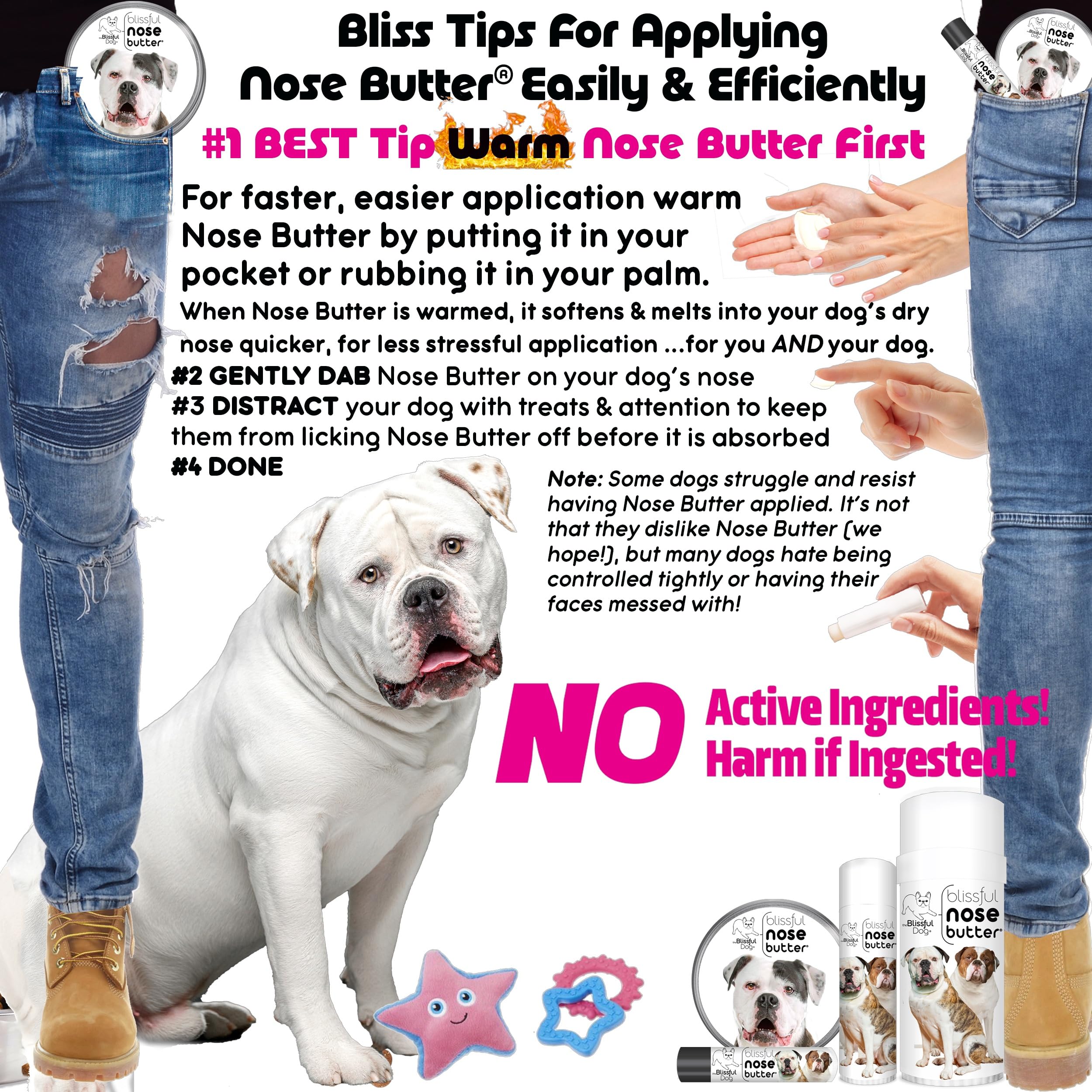 The Blissful Dog American Bulldog Unscented Nose Butter, 0.15 oz