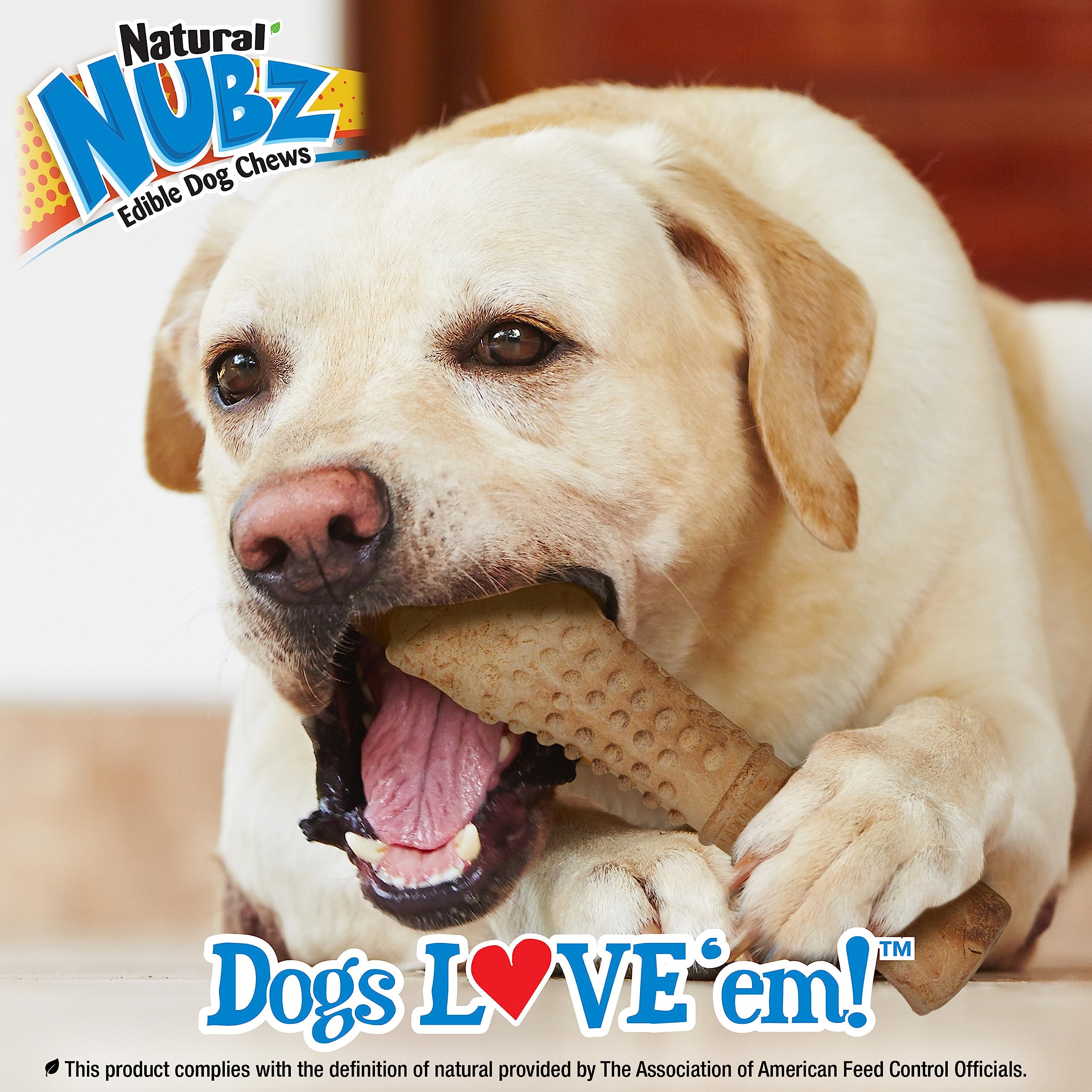 Nylabone Nubz Wild Natural Edible Chew Treats for Dogs, Made in USA, Bison Flavor, X-Large - 50+ lbs. (1 Count)