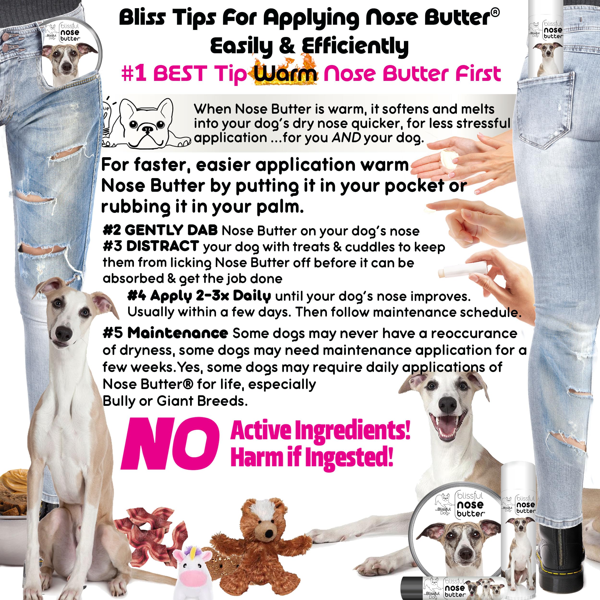 The Blissful Dog Whippet Unscented Nose Butter - Dog Nose Butter, 2 Ounce