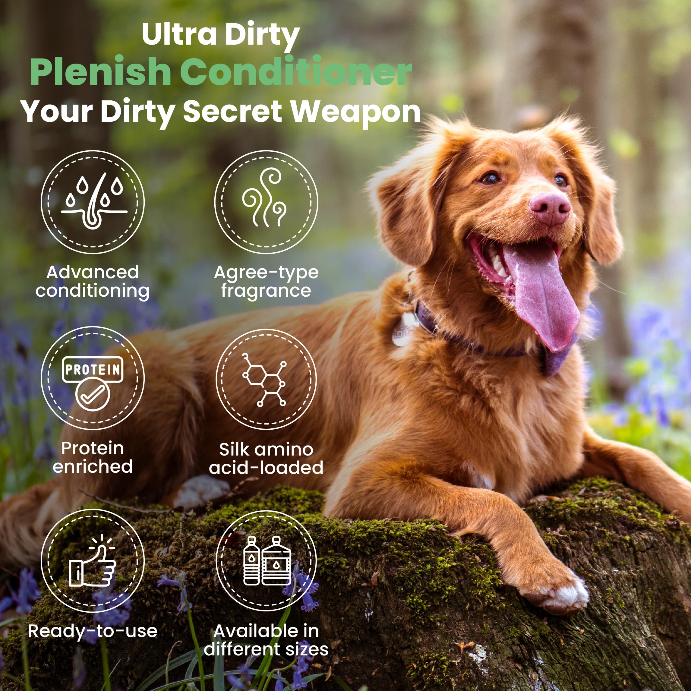 Best Shot Ultra Dirty Plenish Conditioner, Ideal Pet Grooming Conditioner, Protein-Enriched Moisturizing Conditioner For Dogs, C
