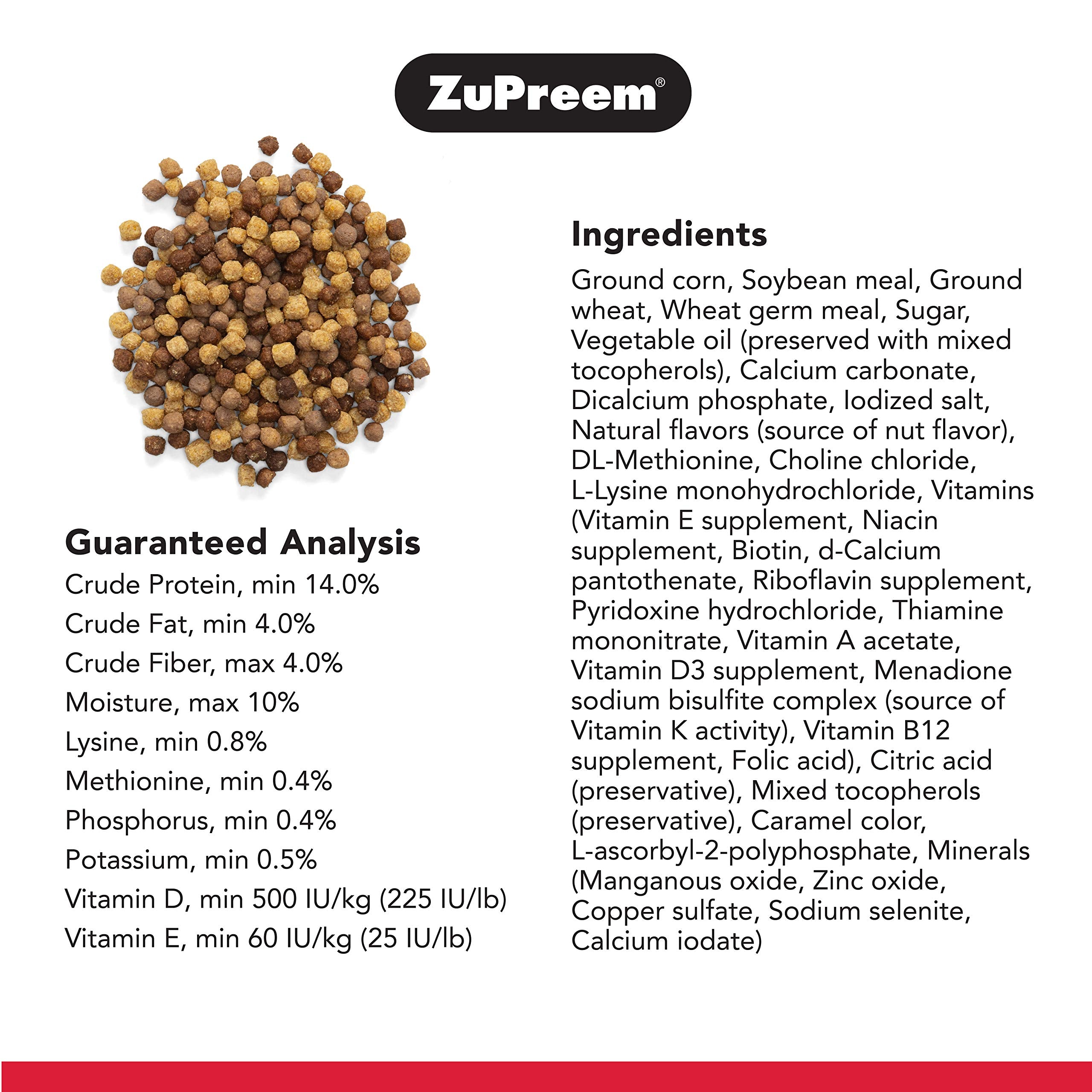 ZuPreem NutBlend Bird Pellets, Daily Bird Food for Cockatiel, Lovebird, Quaker, Small Conure, Lorikeet, Core Nutrition for Mediu
