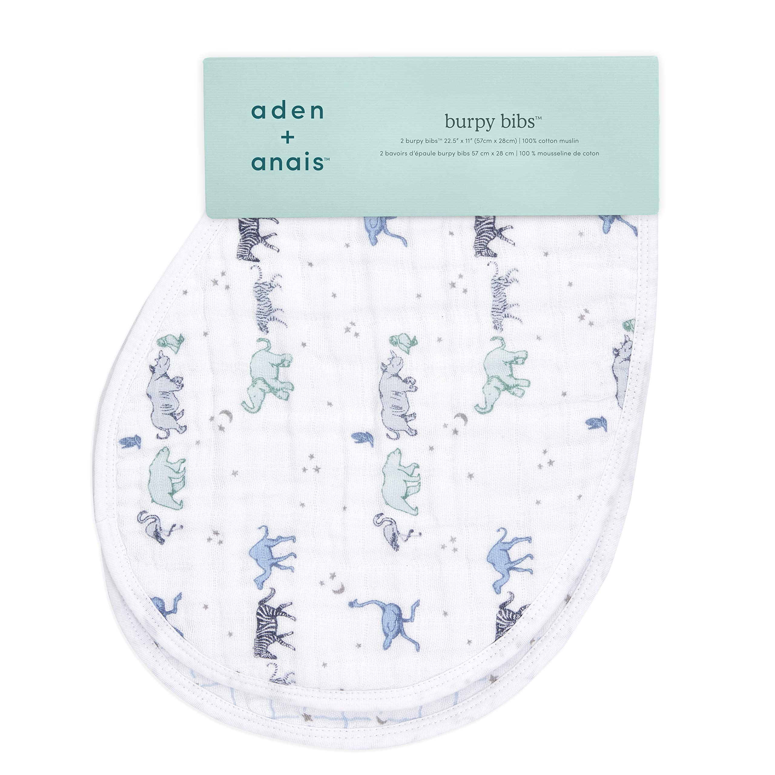 Aden  Anais 100 Cotton Muslin Burpy Bib - Multi-Use, Absorbent 4-Layer Burp Cloth And Full-Coverage Snap-Closure Baby Bib In One