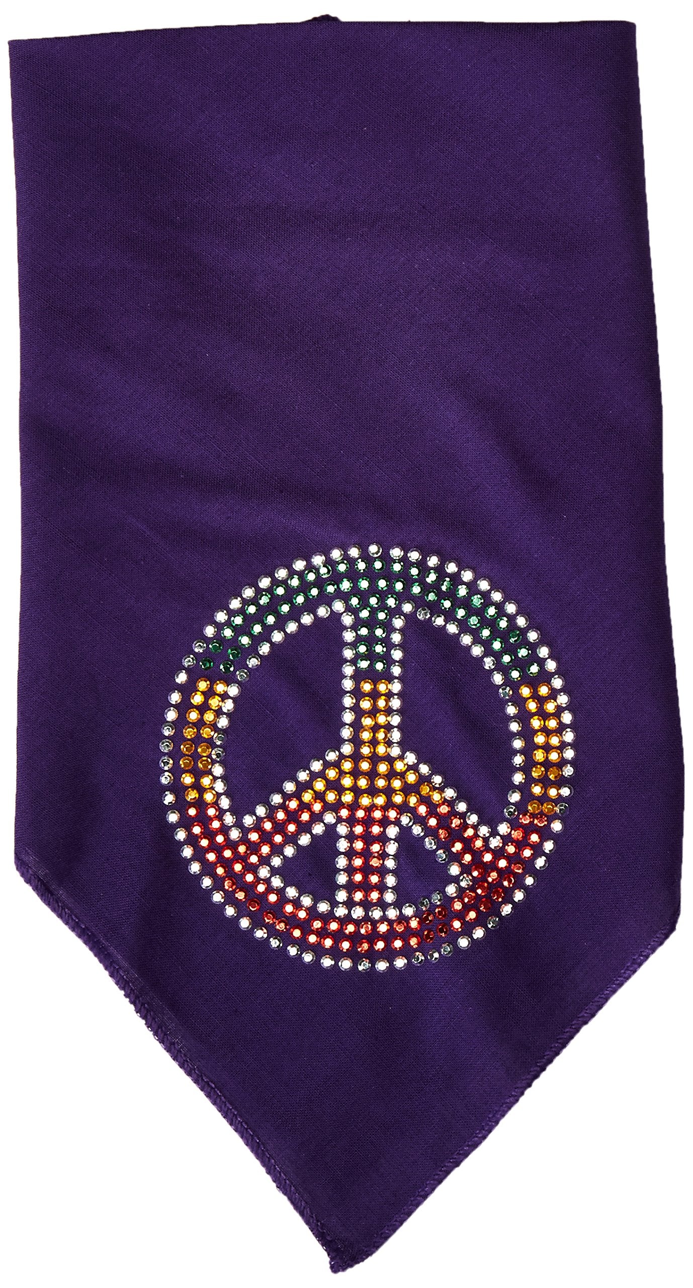 Mirage Pet Products Rasta Peace Rhinestone Bandana, Small, Purple