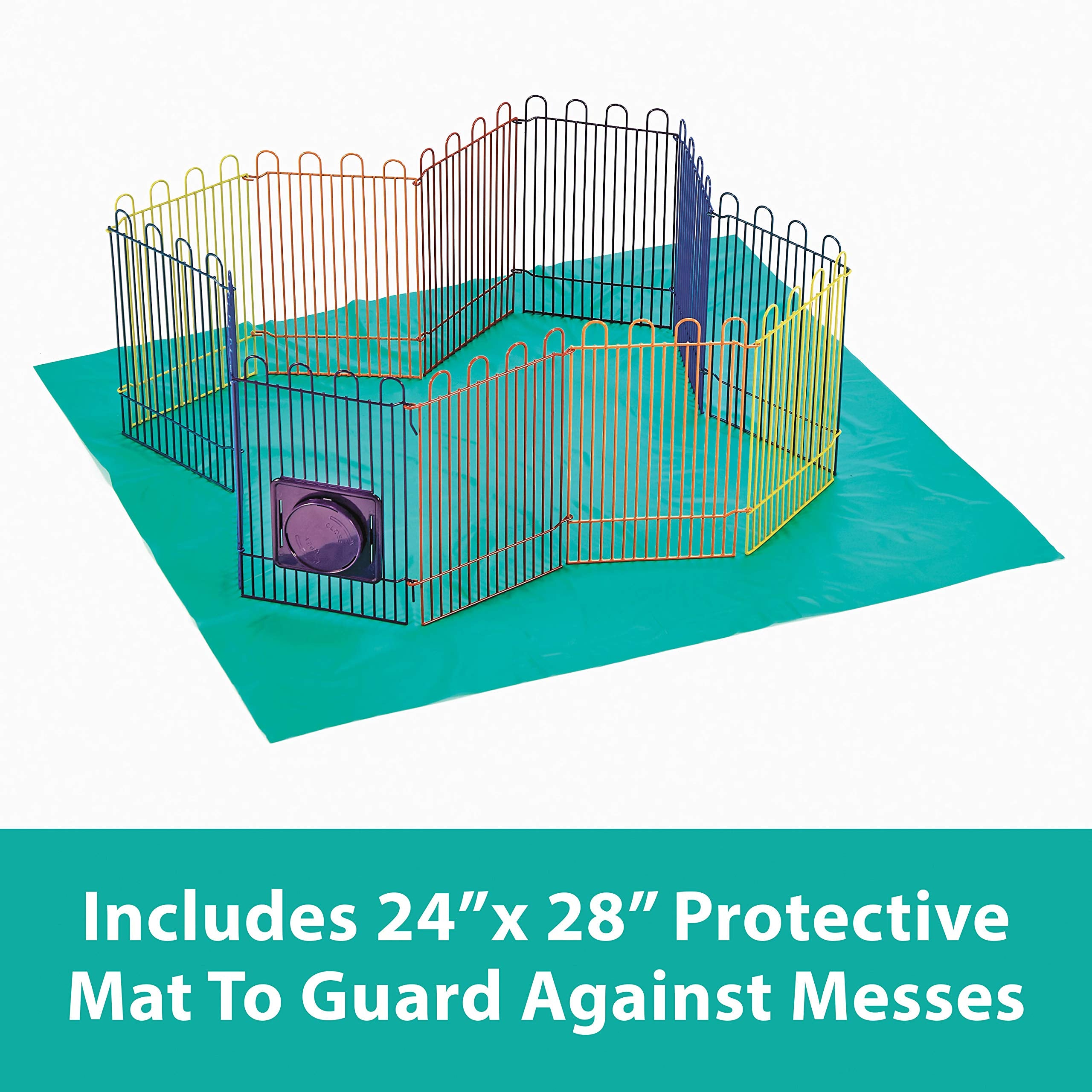 Kaytee CritterTrail Playpen with Mat for Pet Gerbils, Hamsters or Mice Blue Small