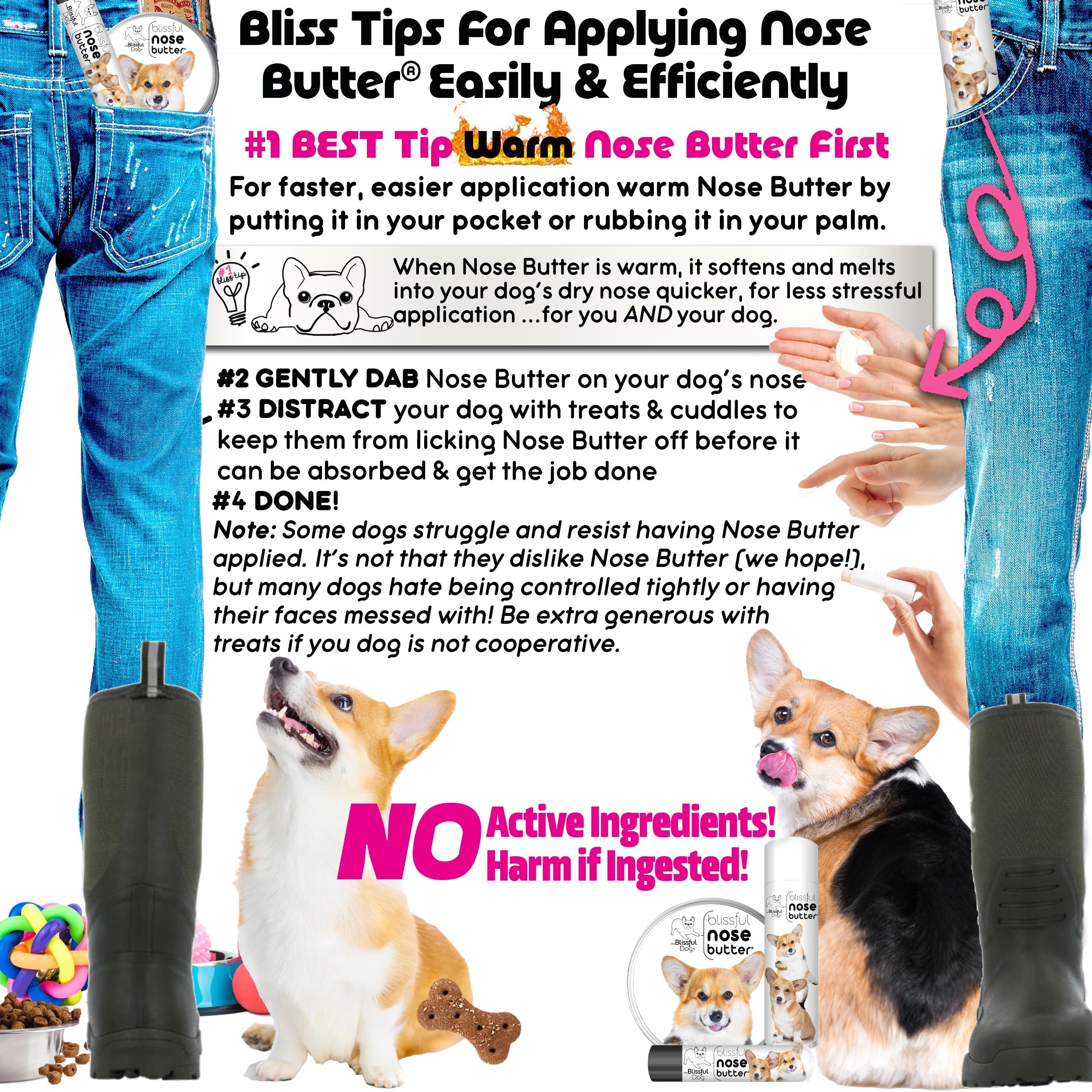 The Blissful Dog Corgi Unscented Nose Butter, 4-Ounce