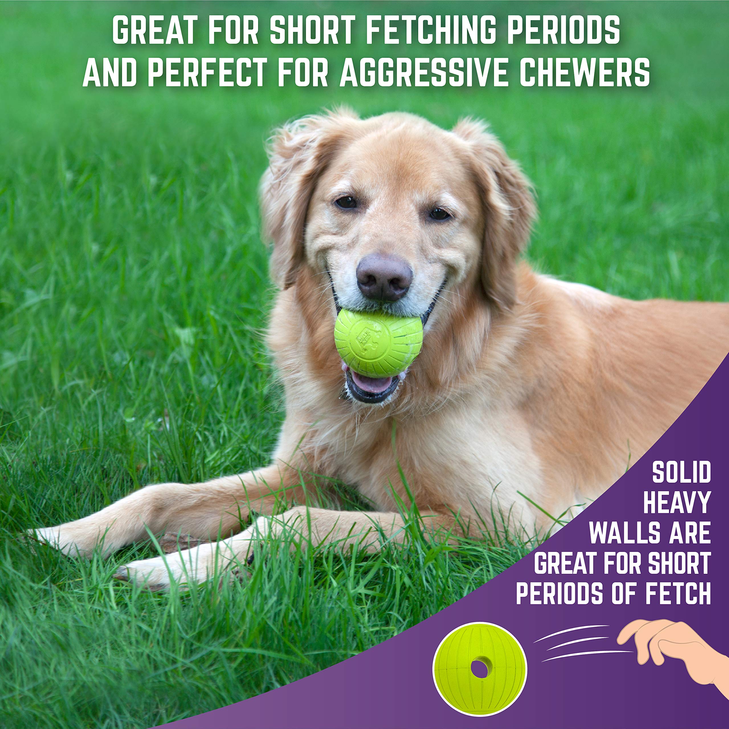 Chew King,Dog 3 Inch Supreme Rubber Balls (4-Pack)For Large Breeds