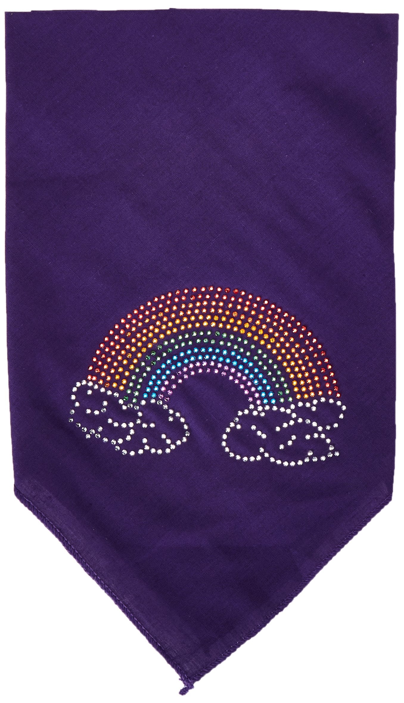 Mirage Pet Products Rainbow Rhinestone Bandana, Small, Purple