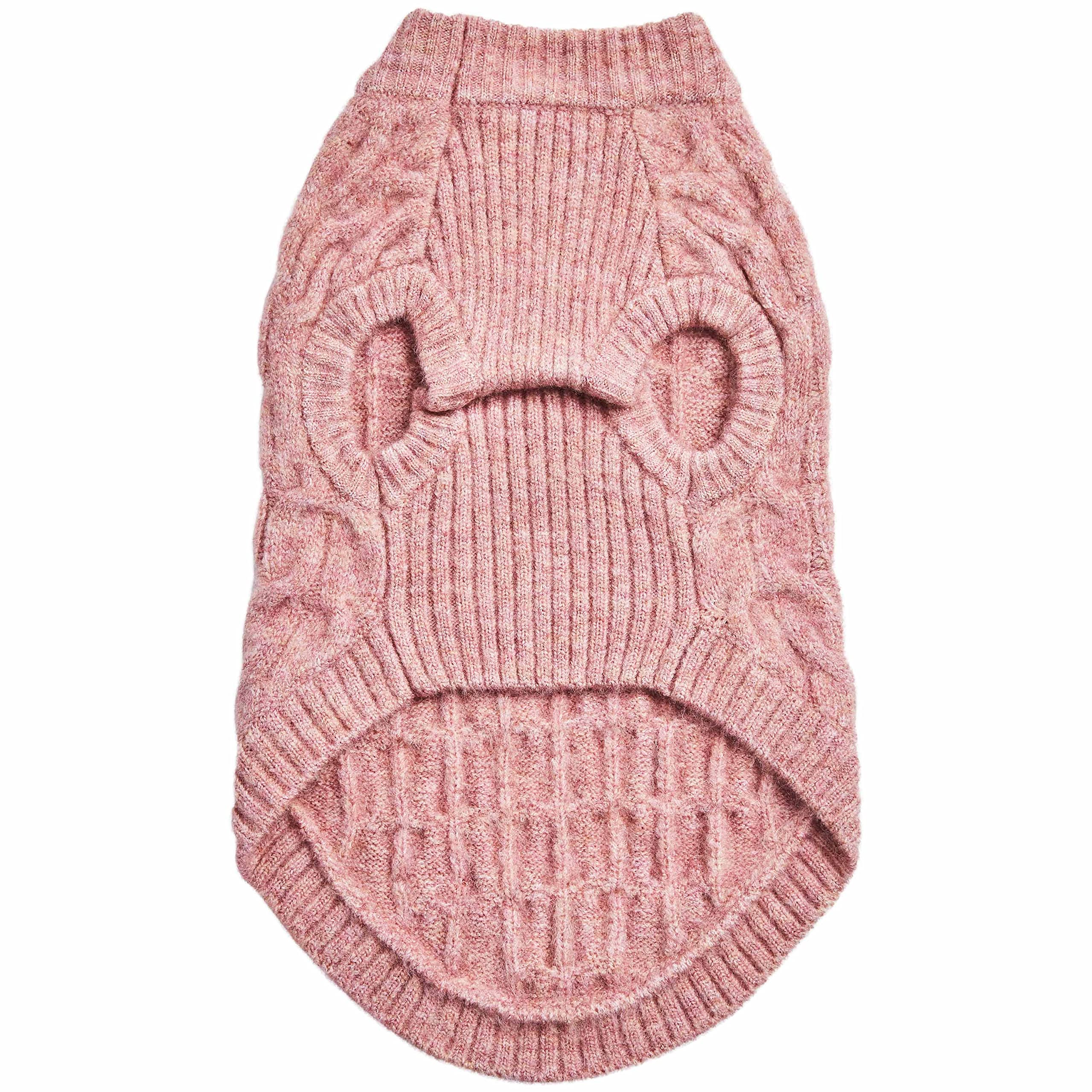 Blueberry Pet Dog Sweater - Classic Fuzzy Knit Pullover Crew-Neck, 22'' Back Length, Pink Large Dog Sweater, Fall Dog Sweater, P