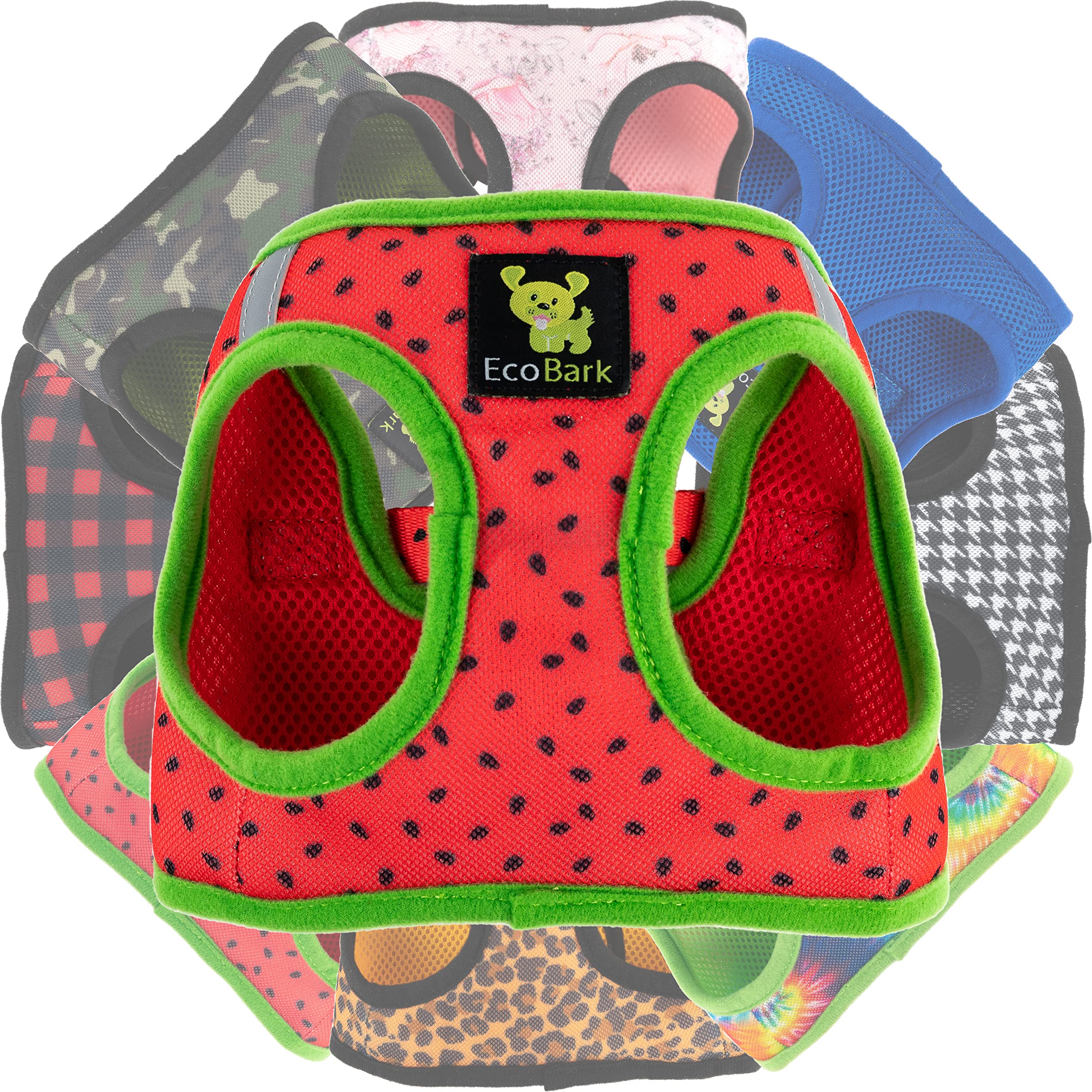 Ecobark Step In Dog Harness - Teacup Dog Harnesses For Xxs, Xs, And Small Dogs - Soft No Pull Mini Body Halter - Puppy To Senior Dogs - Toy Breed Dog Harness Vest Under 5 Pounds Lbs (Watermelon, Xxxs)