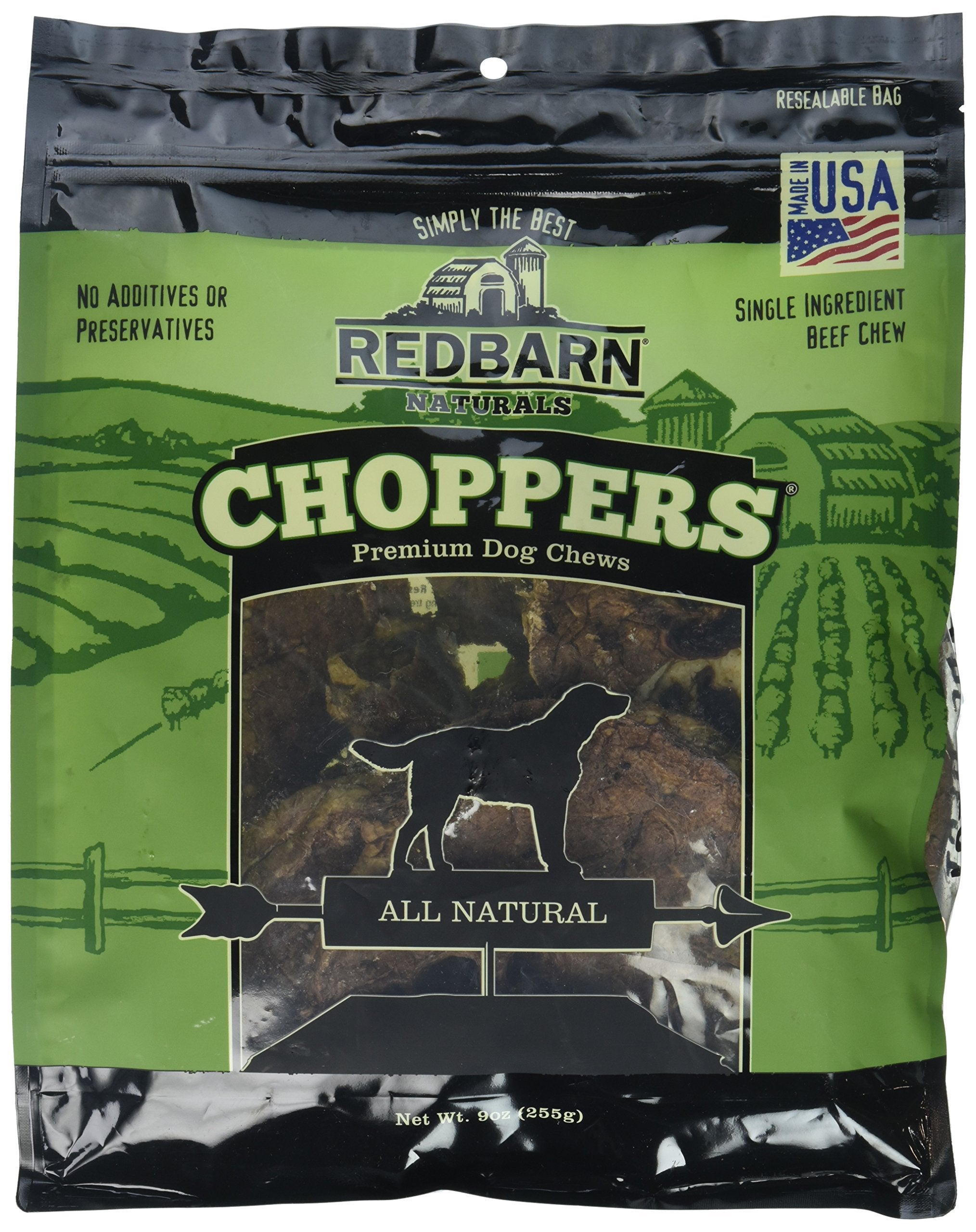 Redbarn Pet Products Natural Choppers Beef Lung Chew Treats for Dogs - Premium Made in USA Rawhide-Free Single Ingredient High P