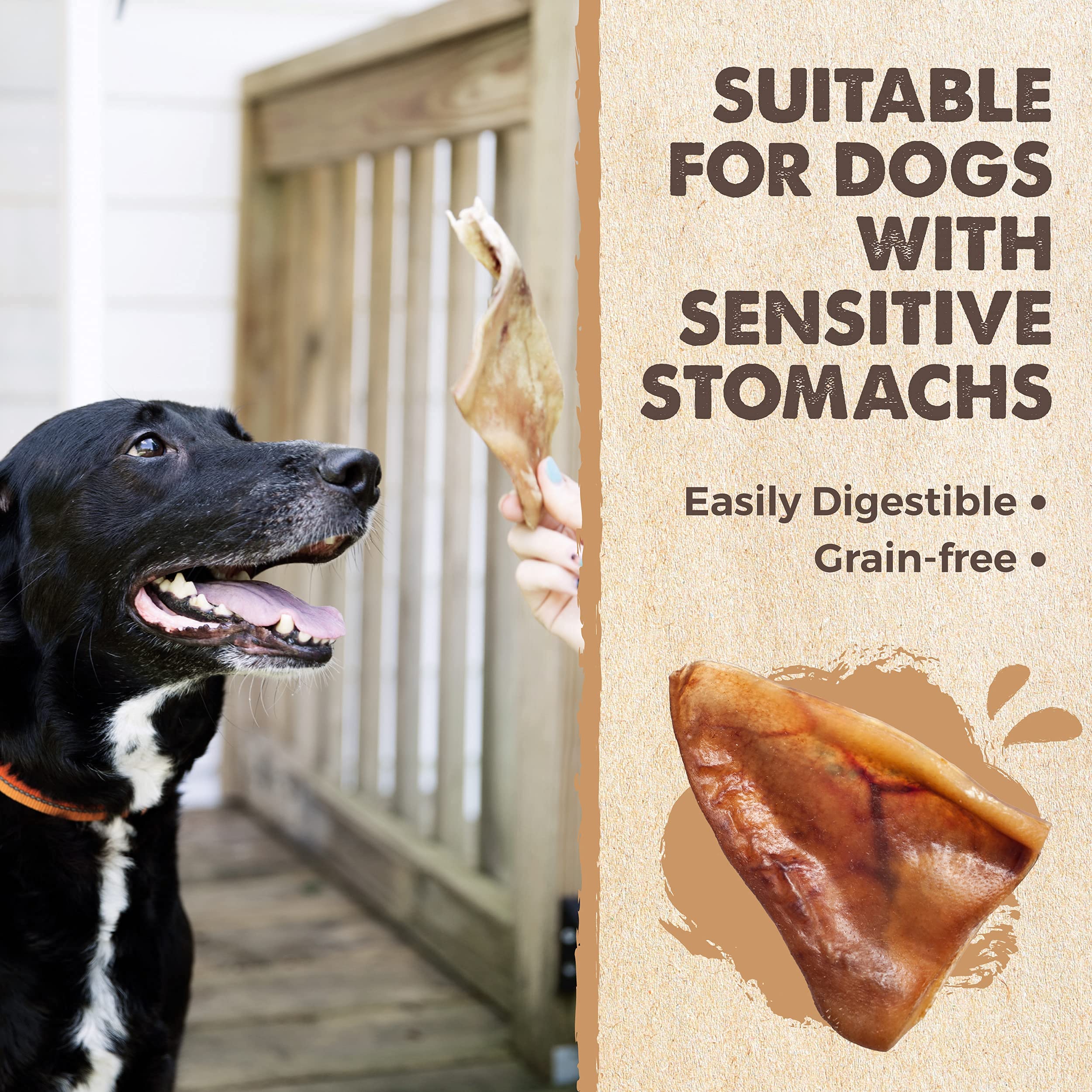 Mighty Paw Half Pig Ears for Dogs | All Natural Dog Treats. Single Ingredient Pig Ear Dog Treats. Better Than Rawhide Dog Snacks
