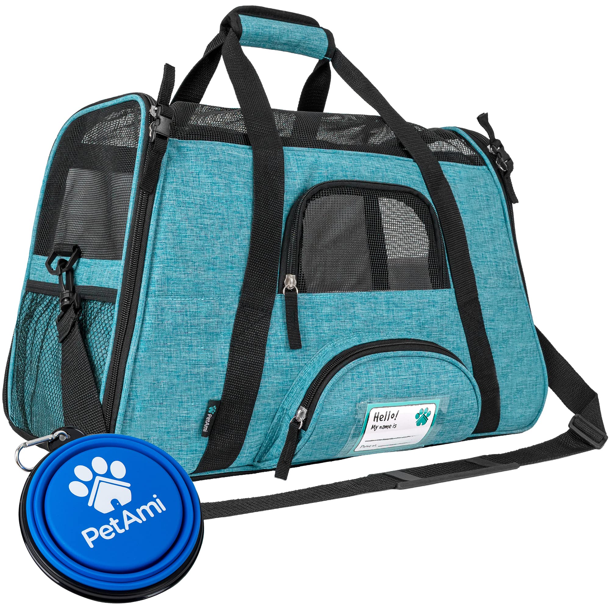 Petami Premium Airline Approved Soft-Sided Pet Travel Carrier  Ideal For Small - Medium Sized Cats Dogs And Pets  Ventilated Com