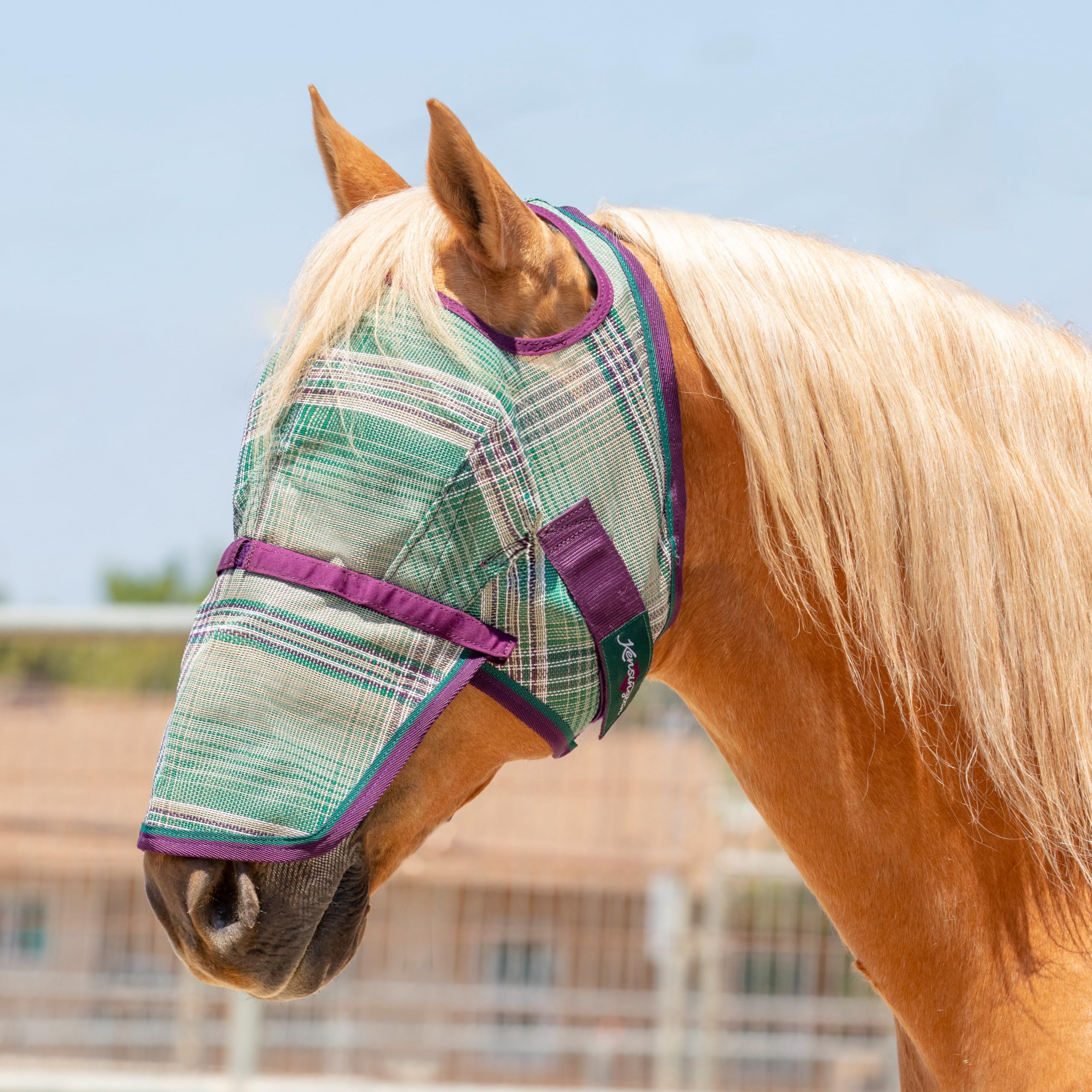 Kensington Signature Fly Mask w/Removable Nose (XL-Lrg.Horse, 2019 - Imperial Jade)