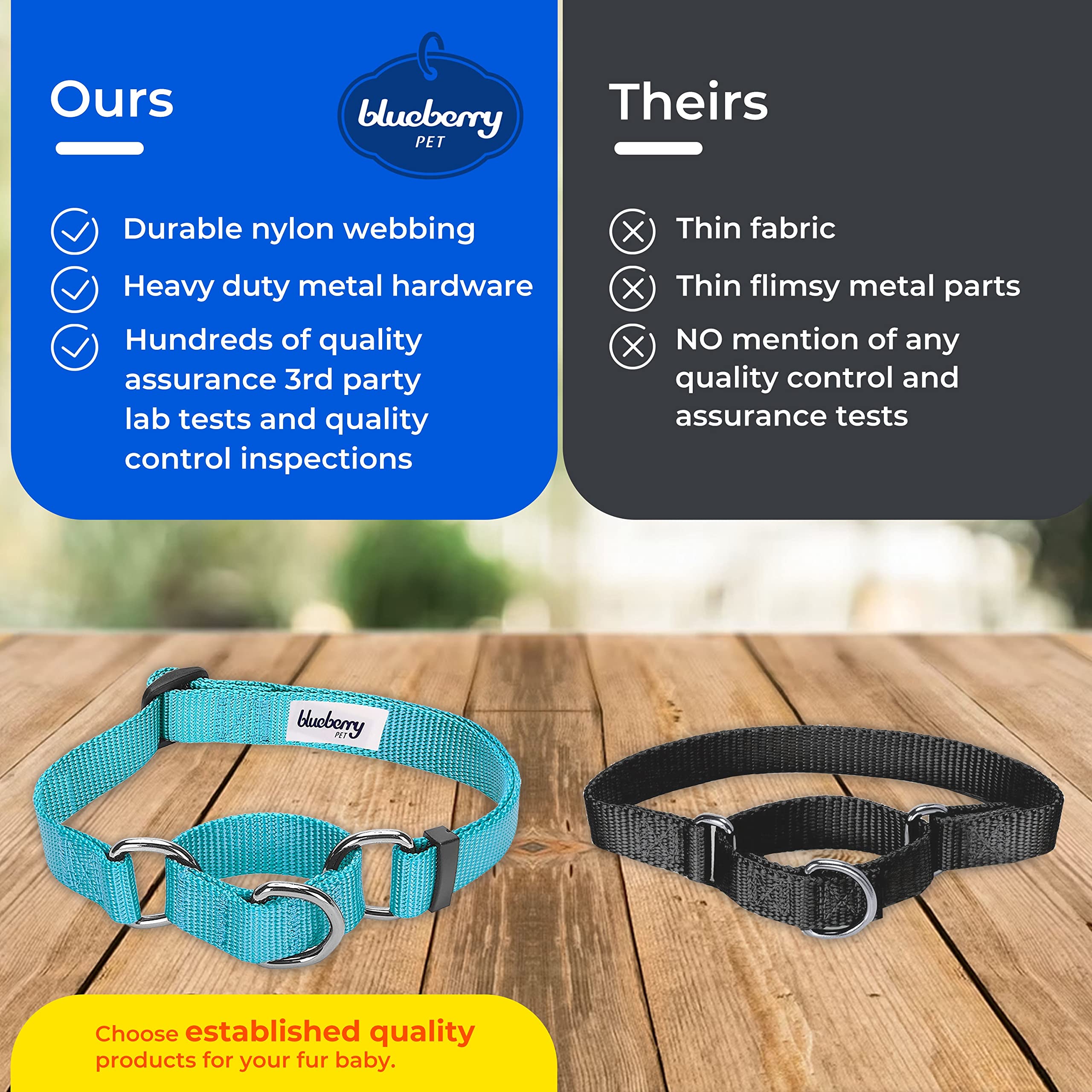 Blueberry Pet Essentials Martingale Safety Training Dog Collar, Dark Orchid, Medium, Heavy Duty Nylon Adjustable Collars For Dogs