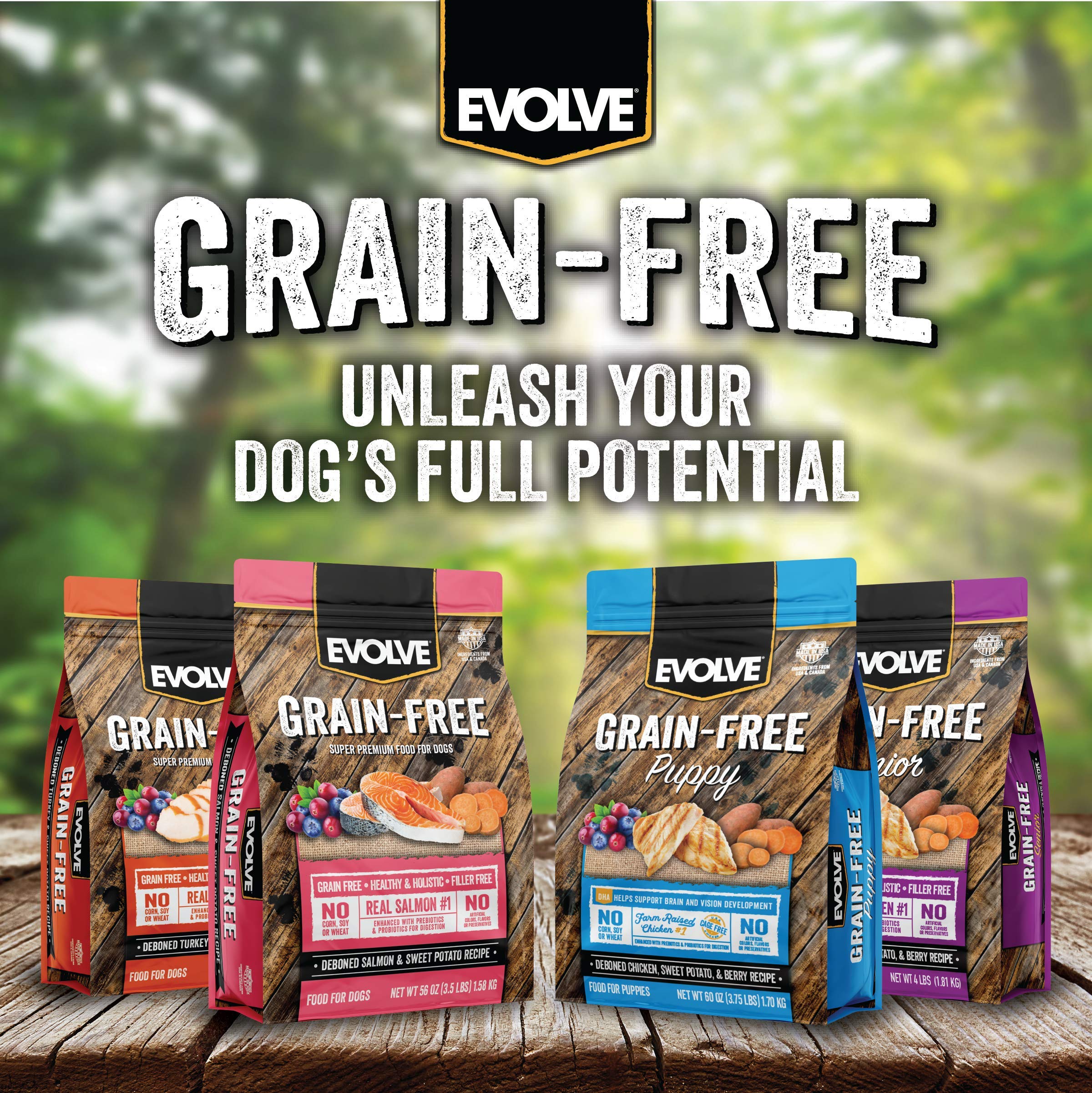 Evolve Grain Free Deboned Duck, Sweet Potato & Venison Recipe Dry Dog Food, 3.5 lb.