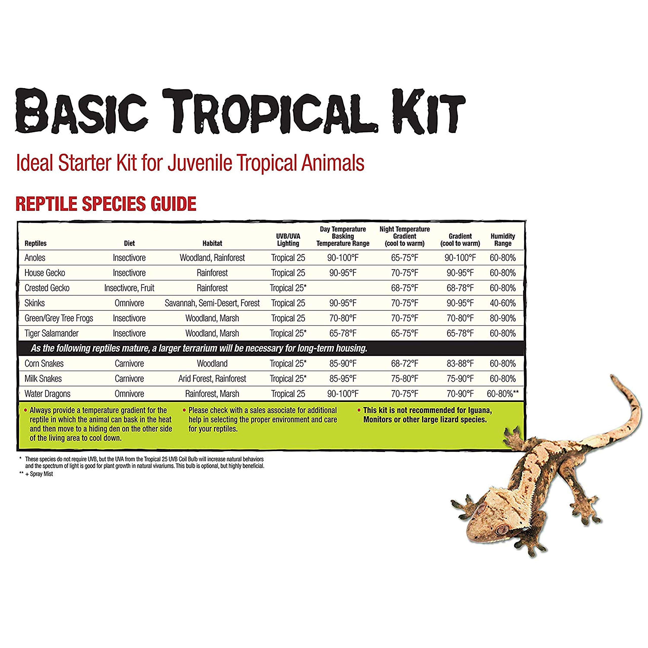 Zilla 10 Gallon Pet Reptile Starter Habitat Kit with Light and Heat for Small Tropical Dwelling Animals