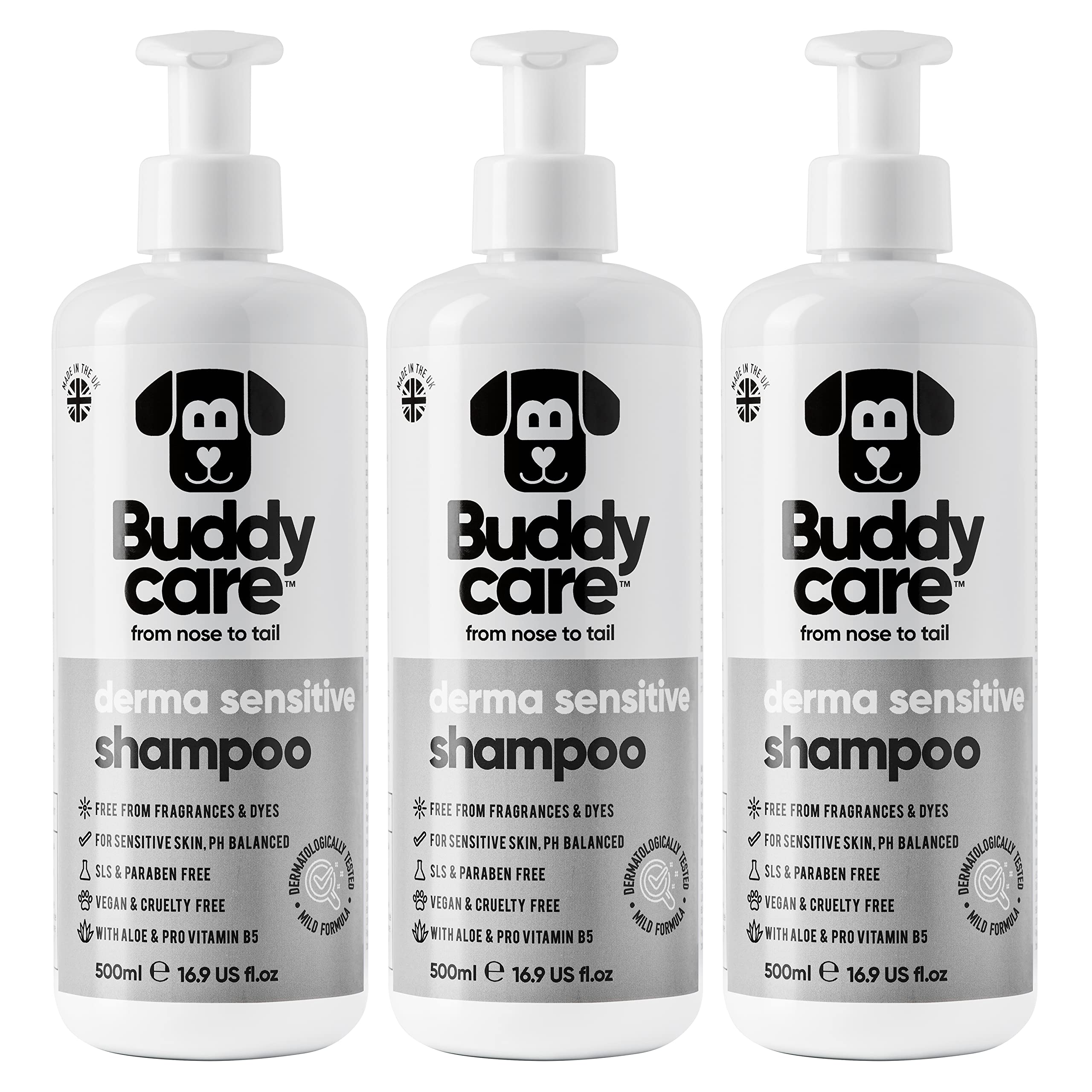 Buddycare Derma Sensitive Dog Shampoo With Aloe Vera And Pro Vitamin B5 (50.72Oz)