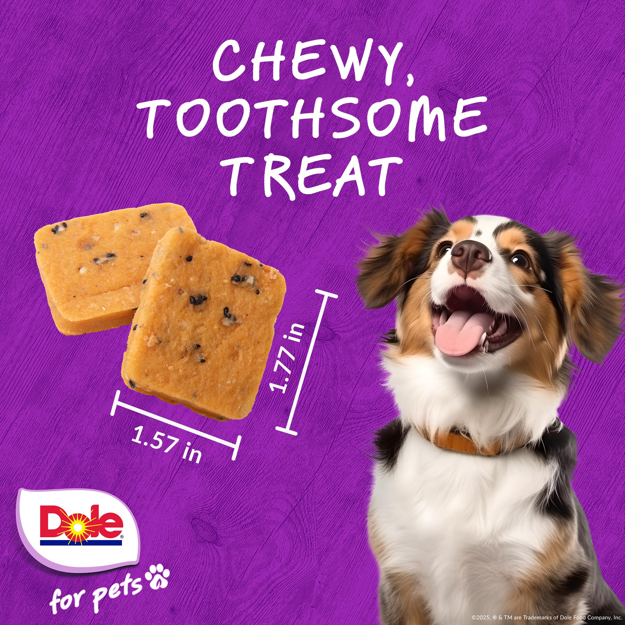 Dole for Pets Fruit Jerky Bites Dog Treats, Banana and Dragon Fruit, 6oz | Flavored with Real Fruits, No Wheat, Corn, Soy, Artif
